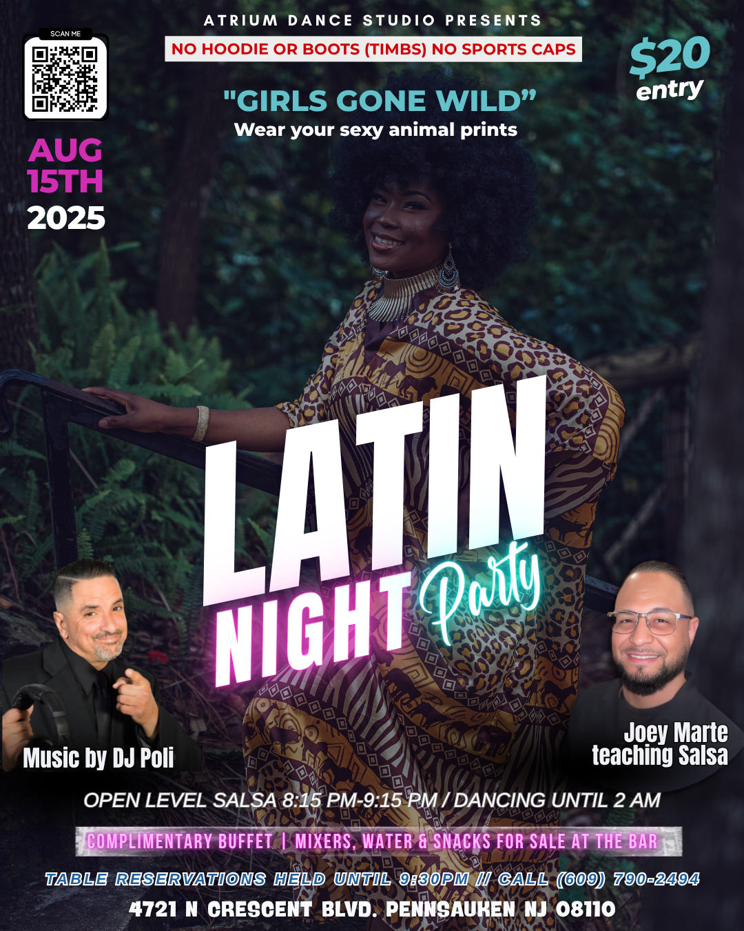 Get ready to turn up the energy and unleash your wild side at Atrium Dance Studio’s Latin Night Party on Friday, August 15, 2025. This themed event—"Girls Gone Wild"—invites you to show up in your fiercest animal prints and hit the dance floor in sty