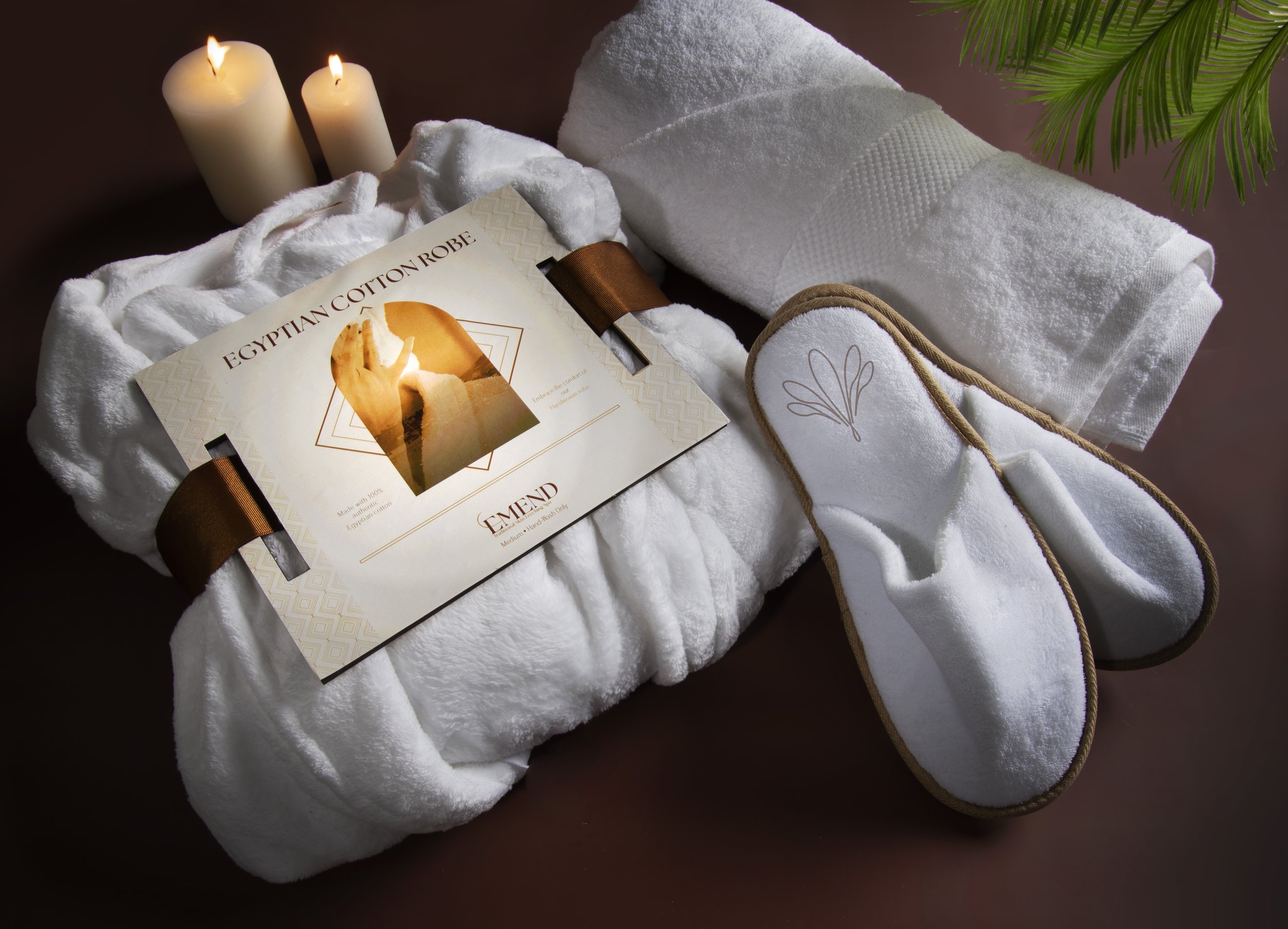 Emend guest robe and slippers.