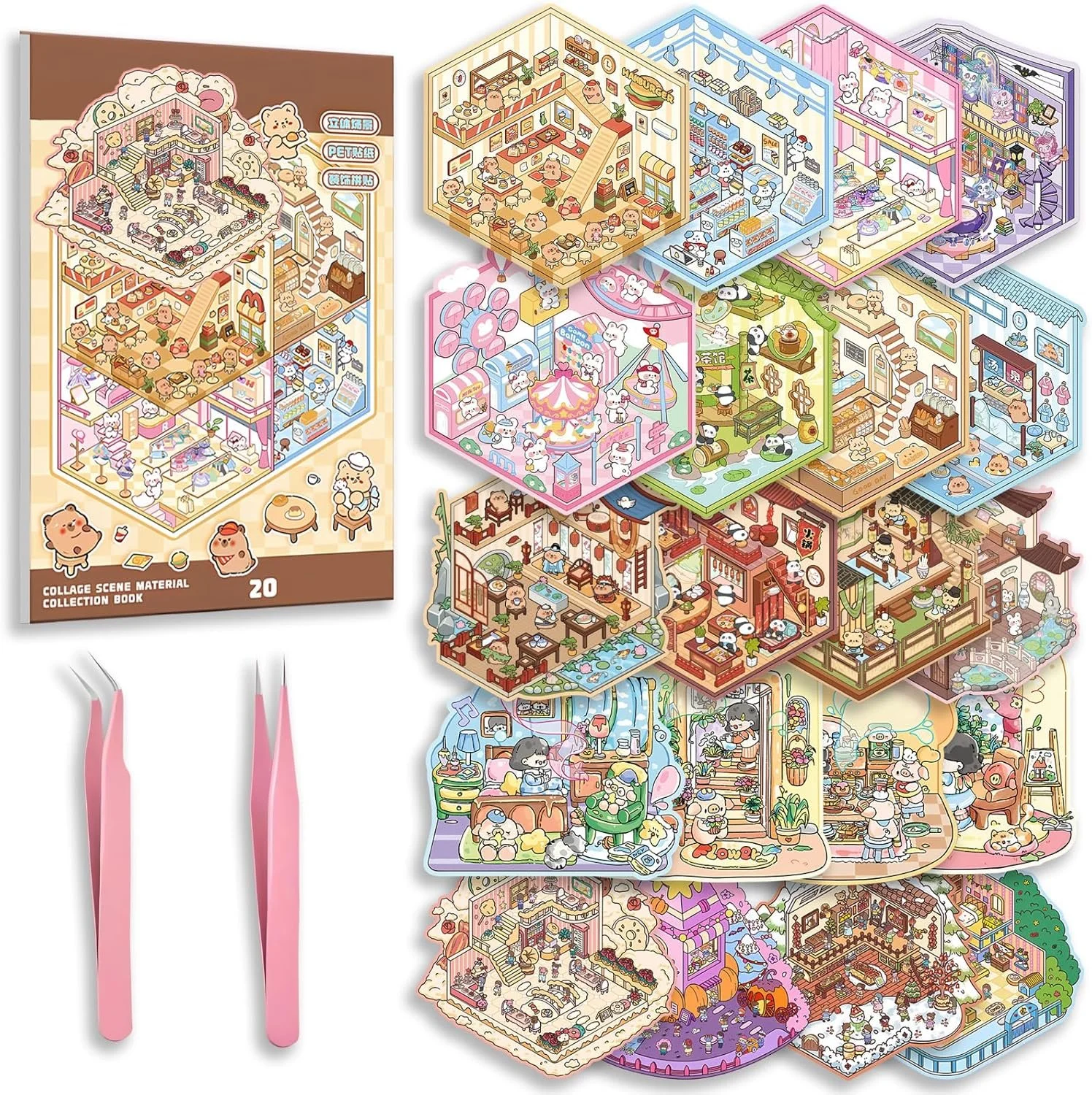 3D Sticker Scene Book - 20 sets