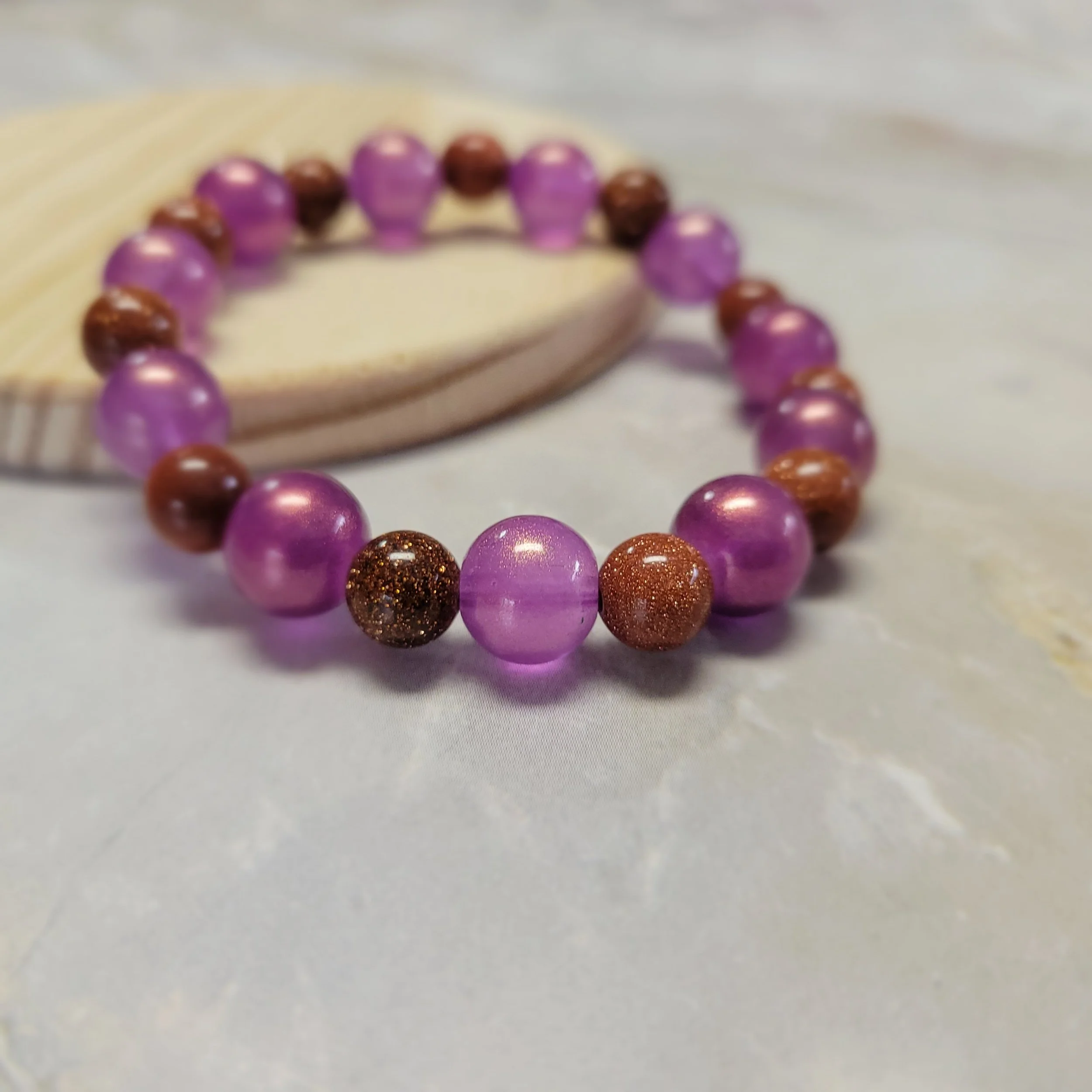 Planetary Purple Beaded Bracelet