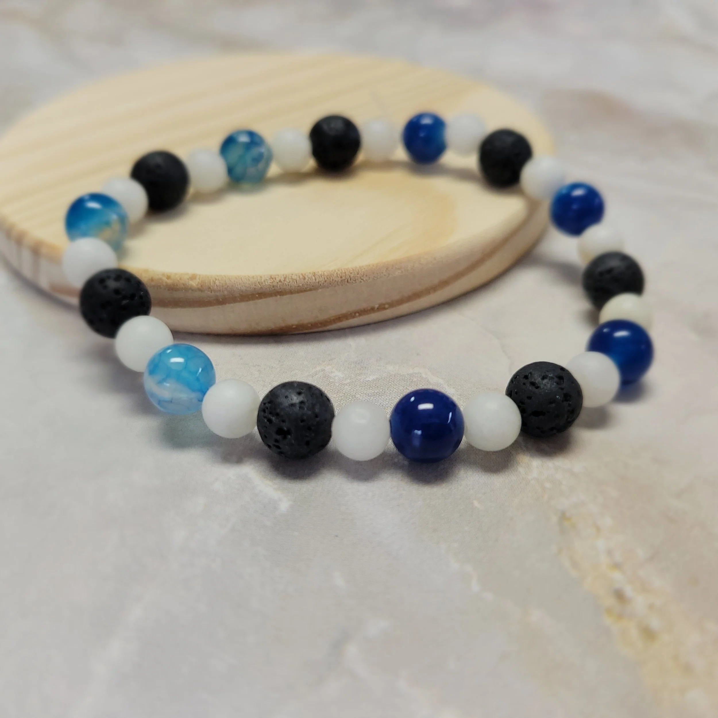 Phases of Blue Beaded Bracelet
