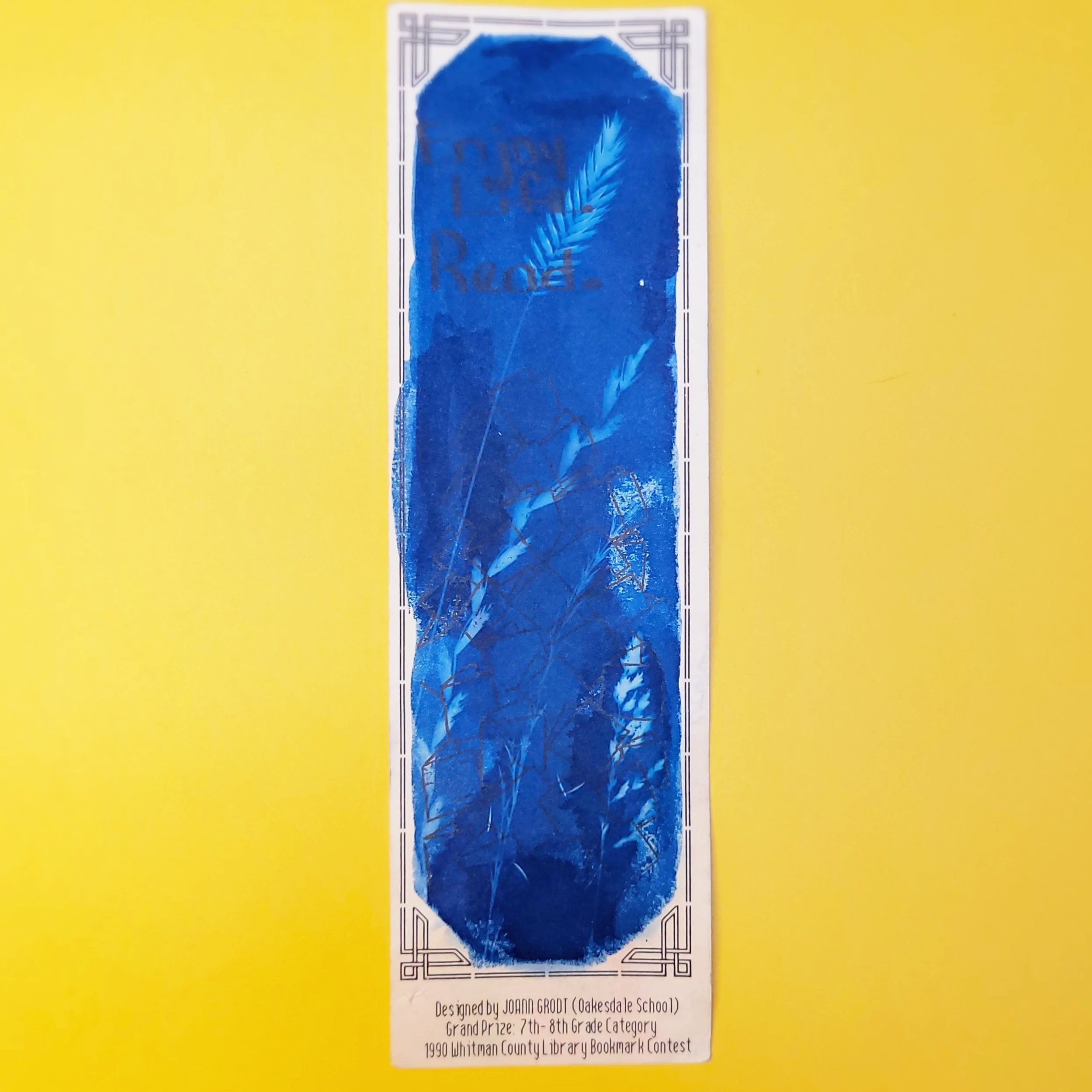 Cyanotype Original Artwork - Vintage Bookmark