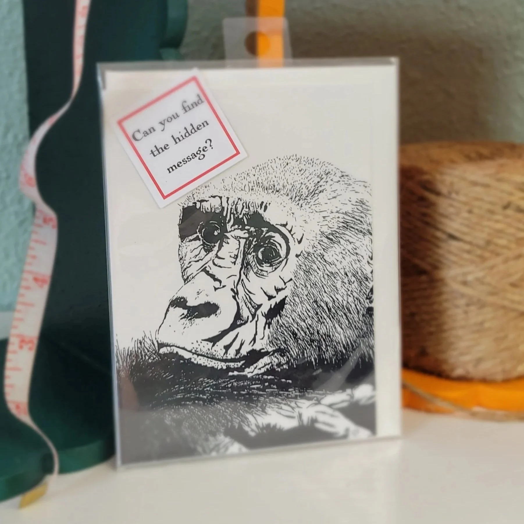 Hidden Message Ape - Greeting Card