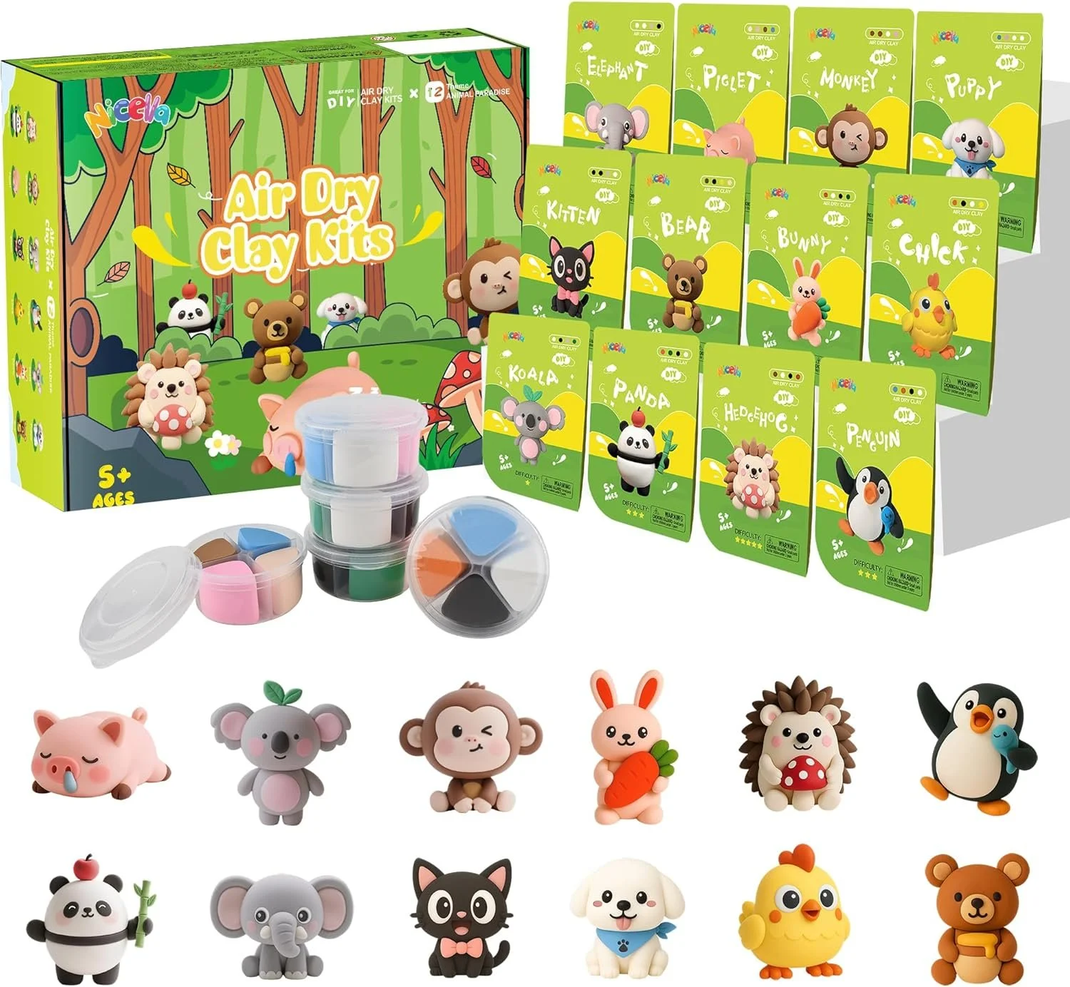 Animal Air Dry Clay Kit