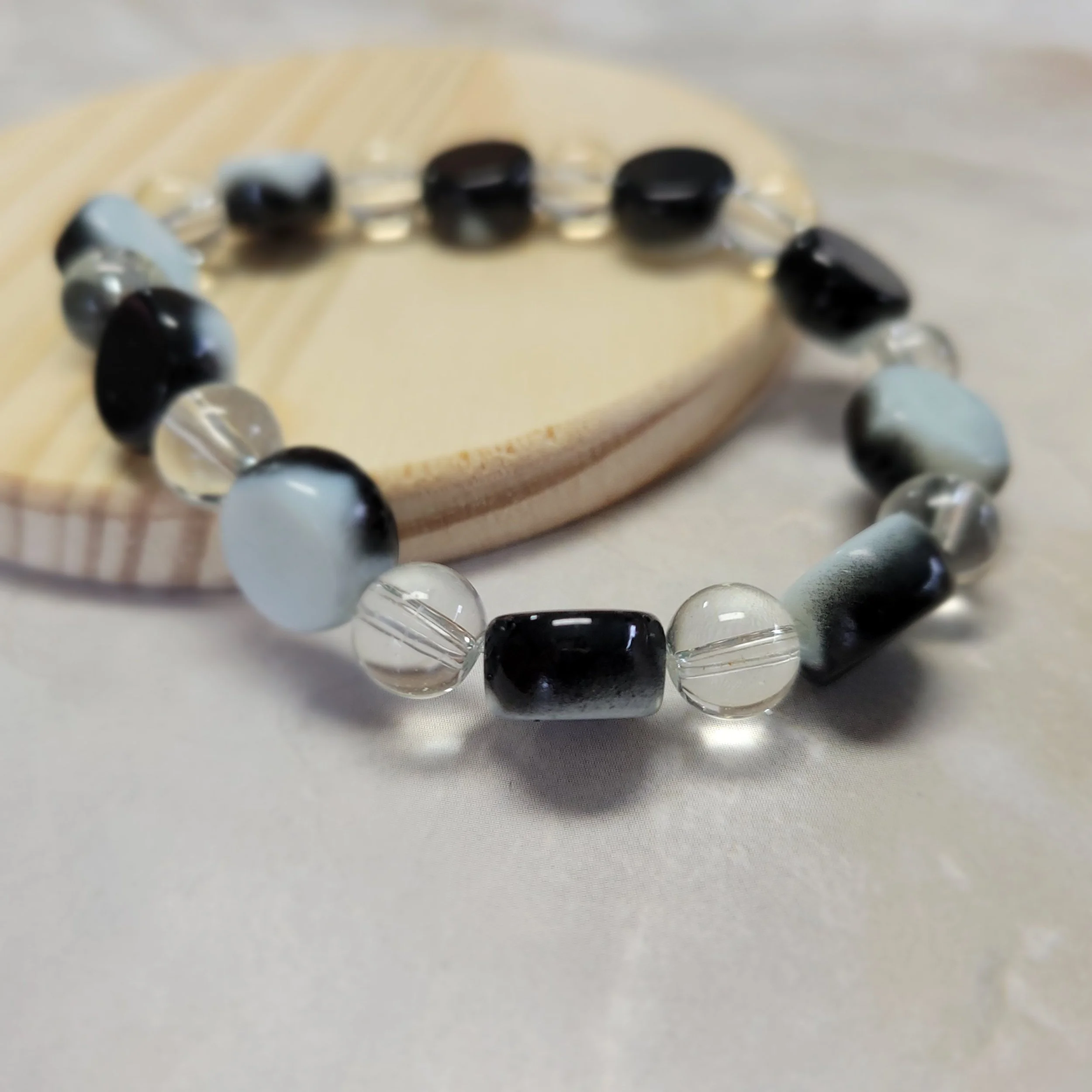 Back or White Beaded Bracelet