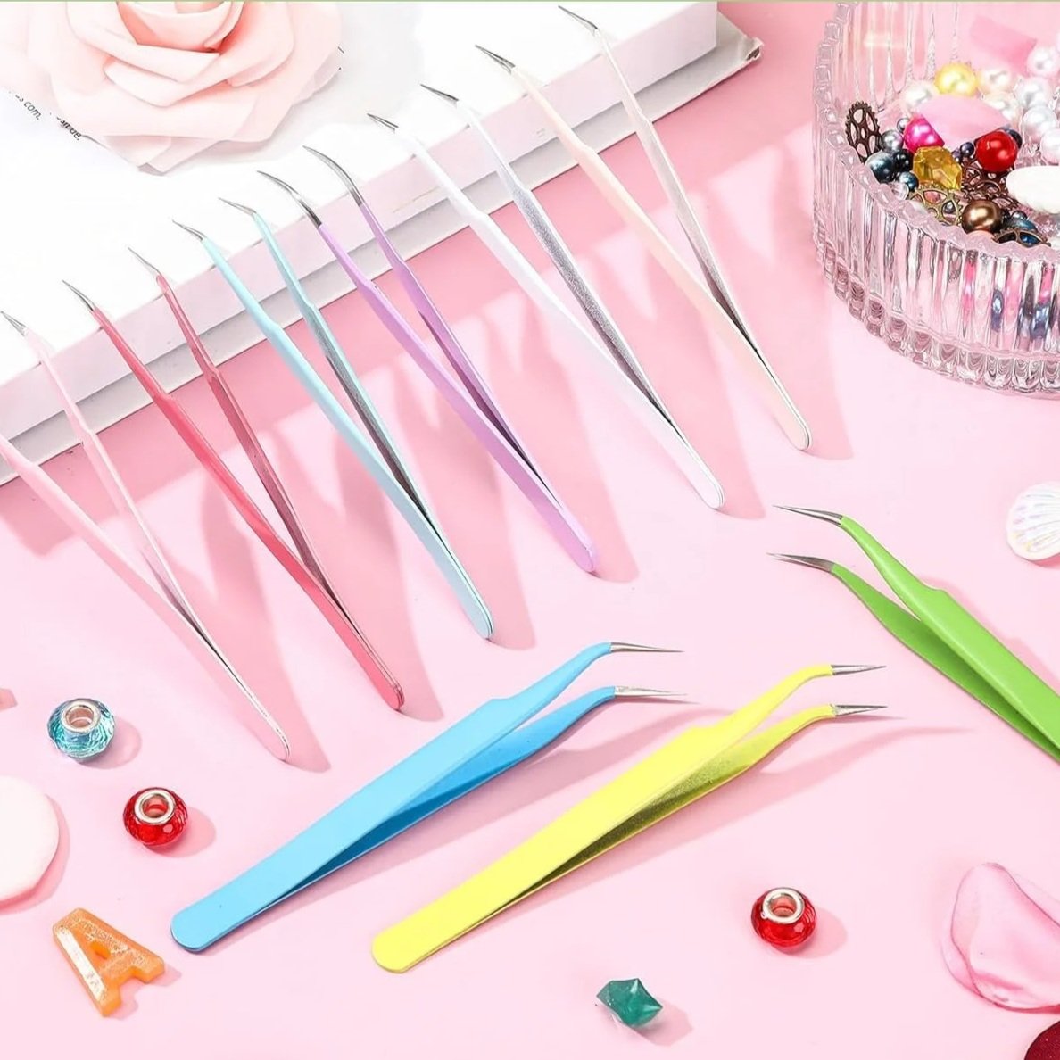 Curved Precision Tweezers - Assorted Colors