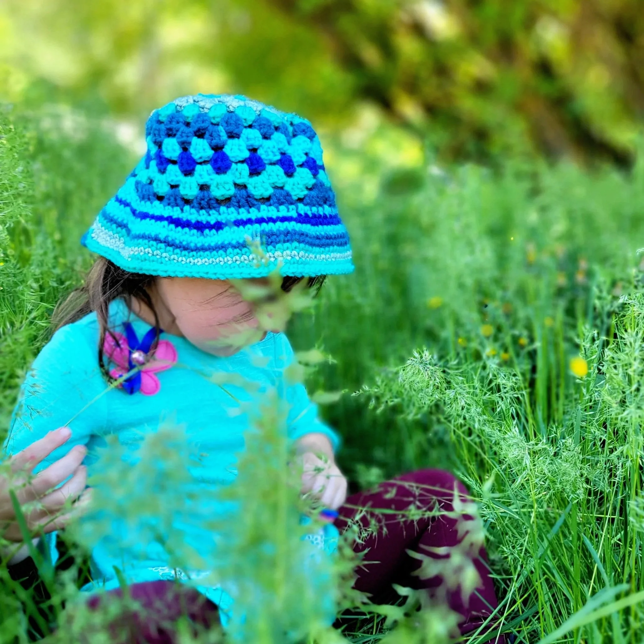 Blue and Green Bucket Hat