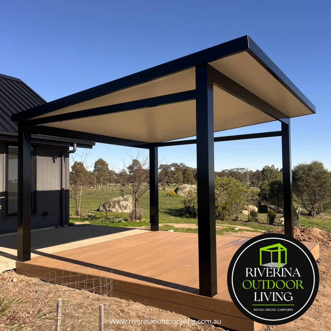 freestanding Versiclad ceiling insulated roof sheet pergola patio ecodeck deck Riverina outdoor living wagga wagga