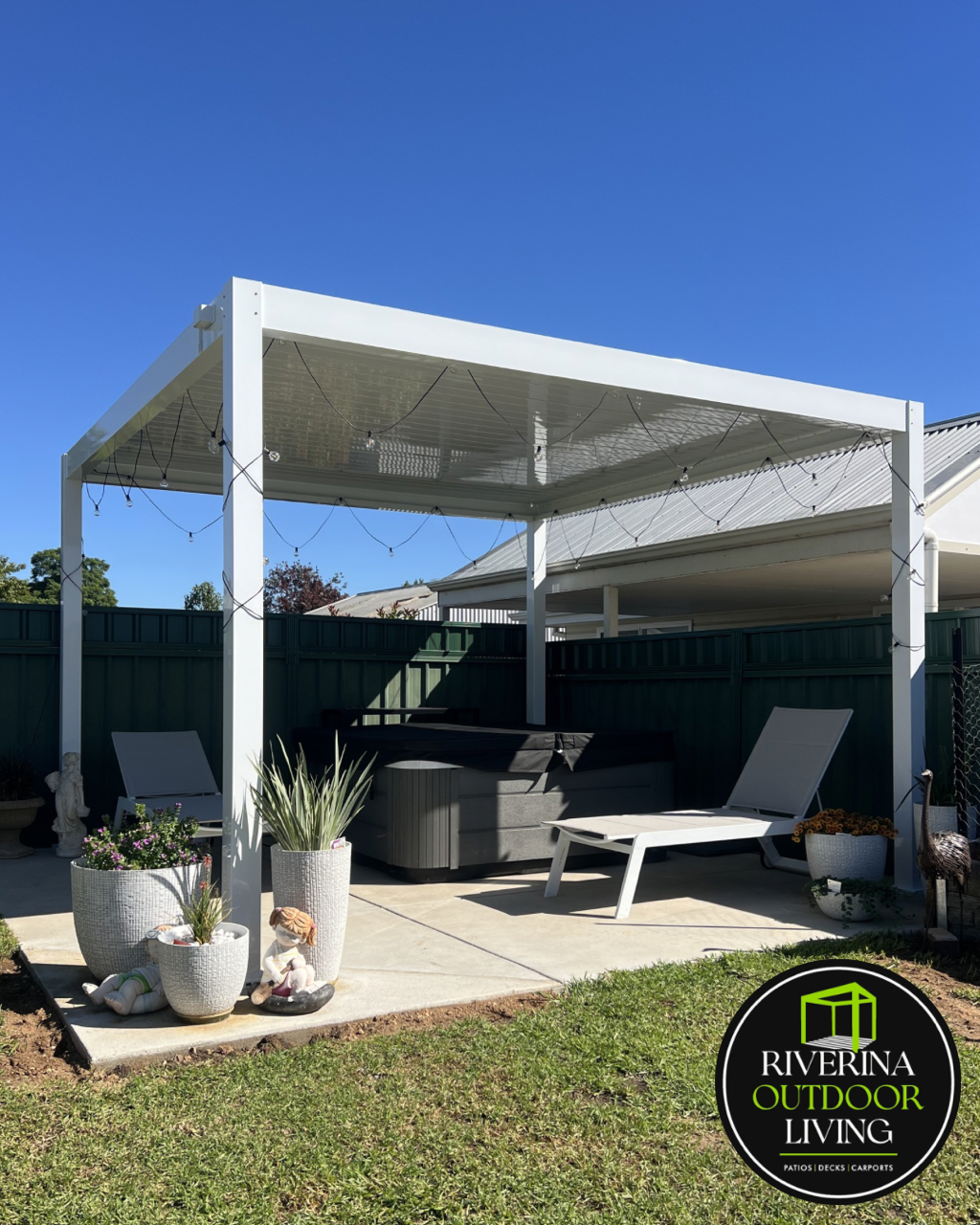 riverinaoutdoorliving riverinaoutdoorblinds wagga wagga manual louvre roof pergola patio spa cover