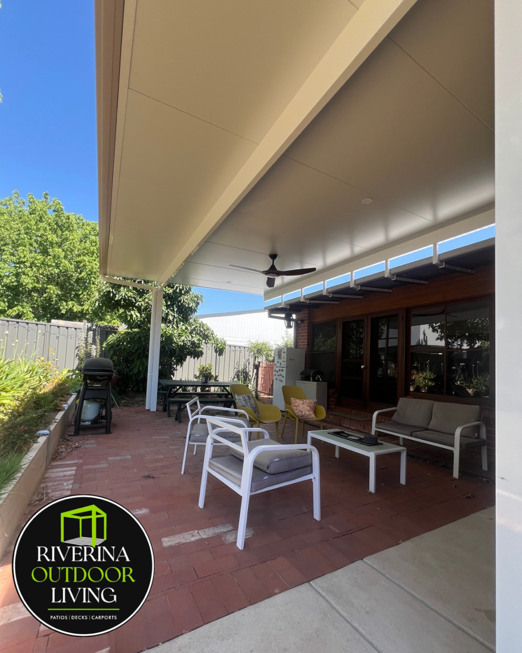 flyover raised Riser bracket versiclad insulated patio Riverina outdoor living