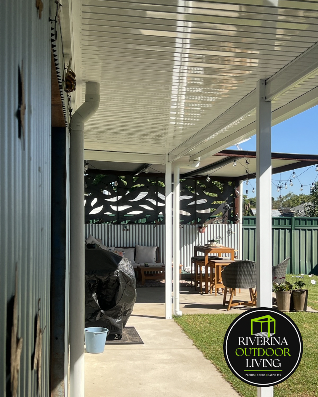 riverinaoutdoorliving riverinaoutdoorblinds wagga wagga lysaght flatdek patio awning pergola