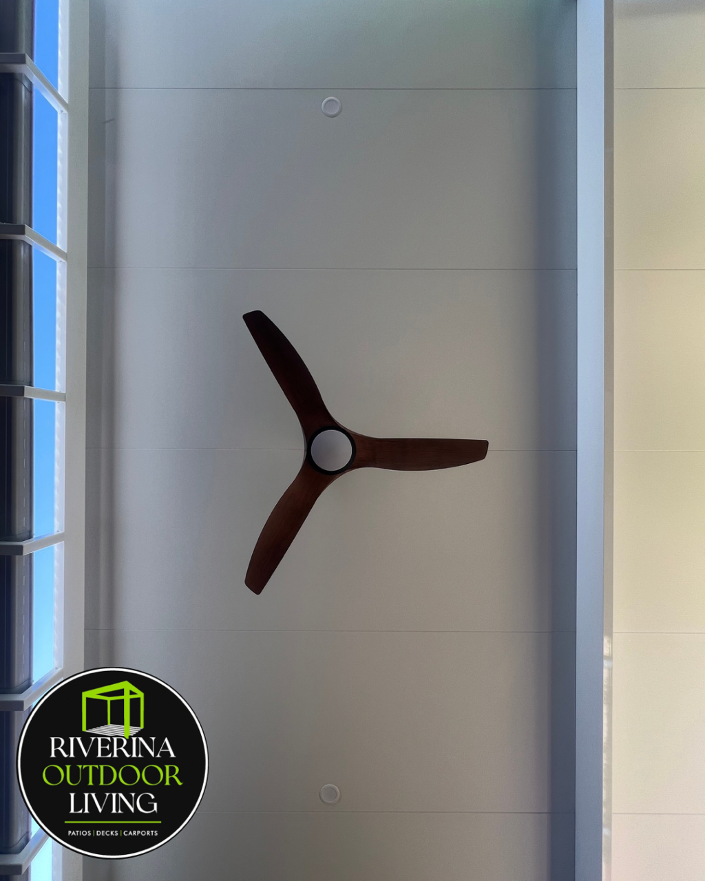 flyover raised Riser bracket versiclad insulated patio ceiling fan Riverinaoutdoorliving 