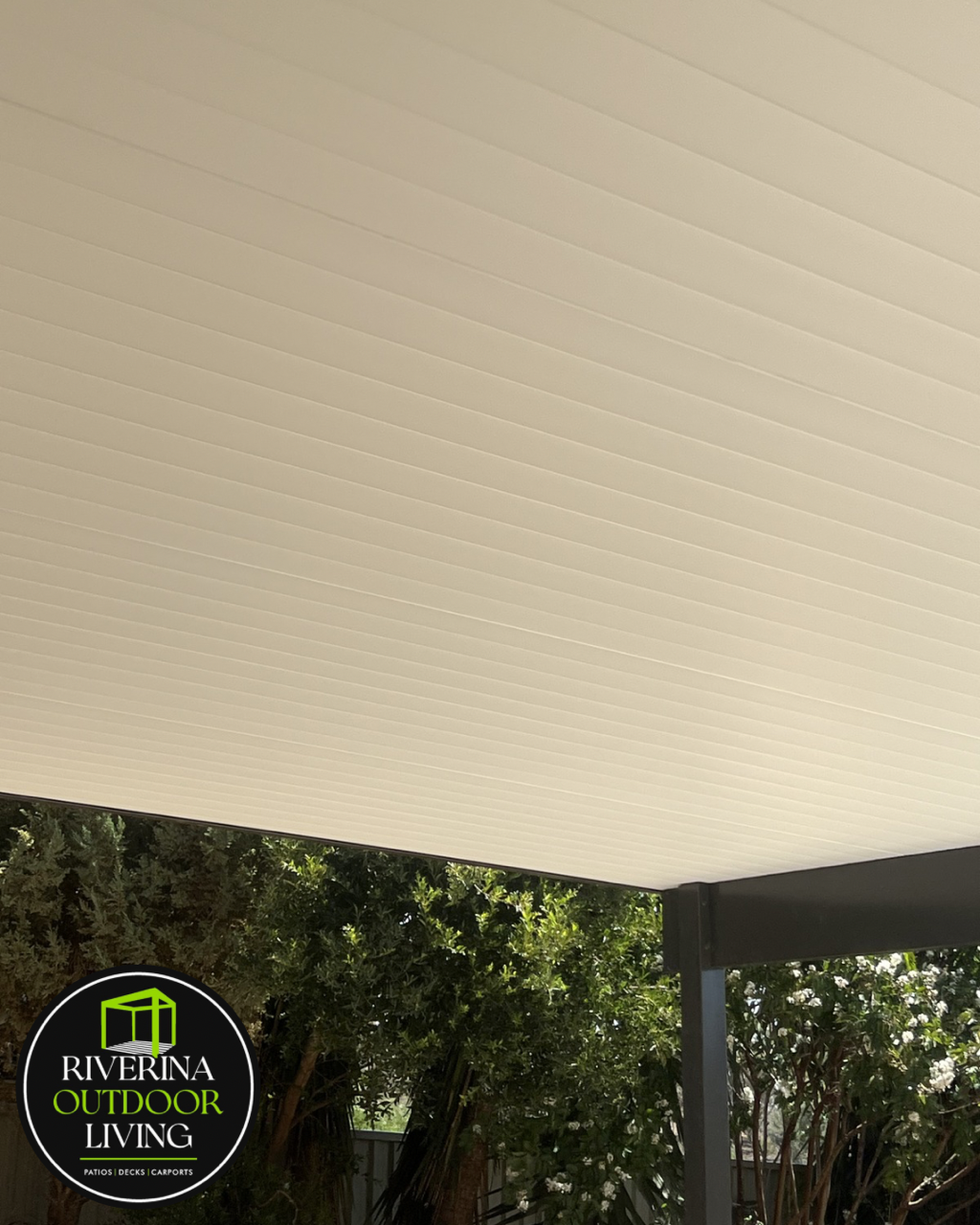 simple skillion flat Versiclad luxline ceiling insulated roof sheet patio Riverina outdoor living wagga wagga