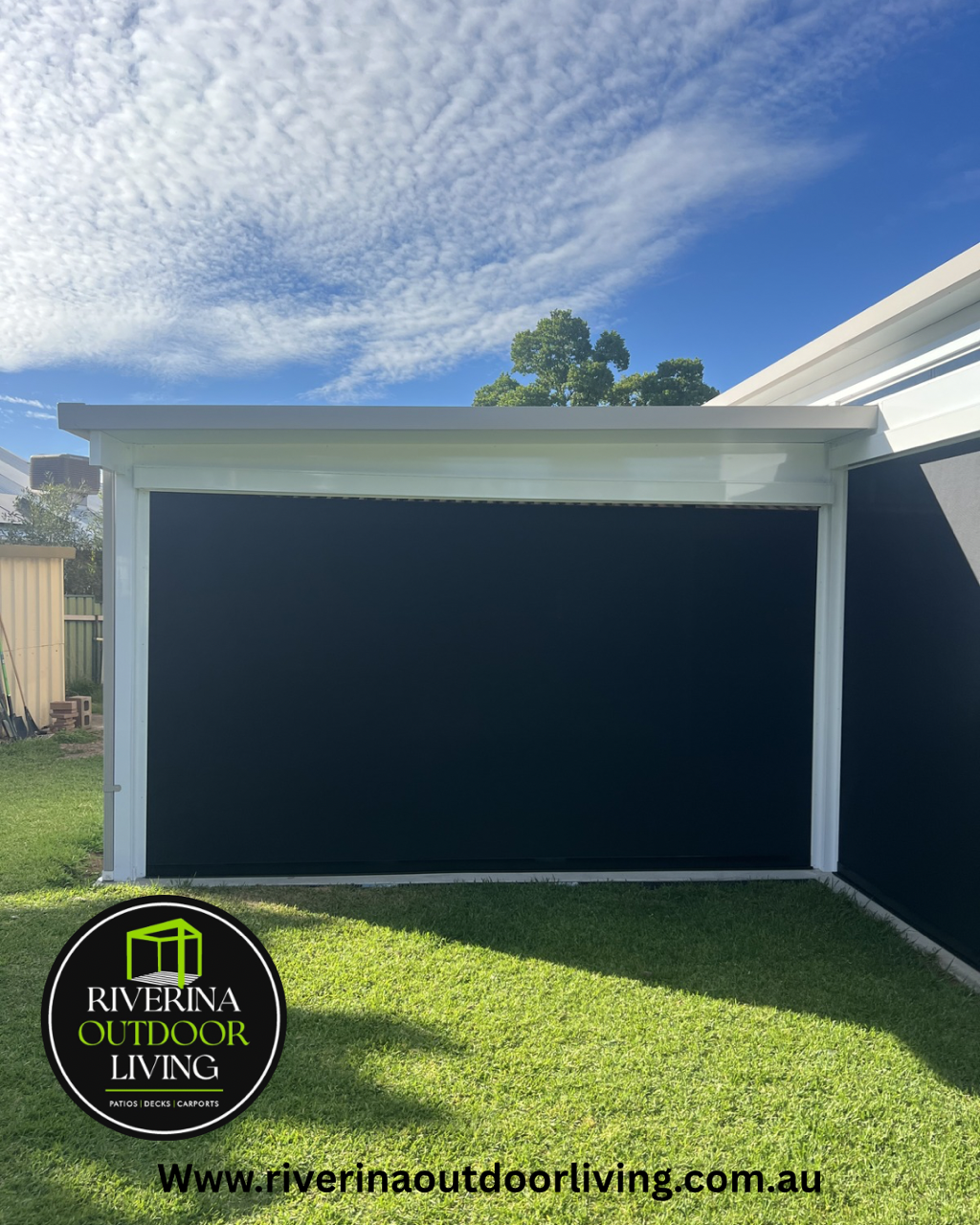 ombra ziptrack outdoor blinds versiclad insulated roof sheet patio riverinaoutdoorliving riverinaoutdoorblinds wagga wagga