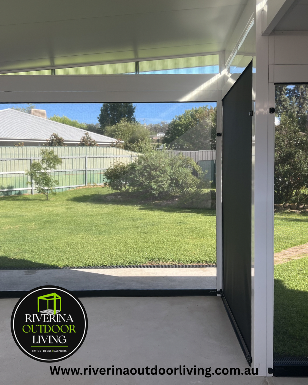 ombra ziptrack outdoor blinds versiclad insulated roof sheet patio riverinaoutdoorliving riverinaoutdoorblinds wagga wagga