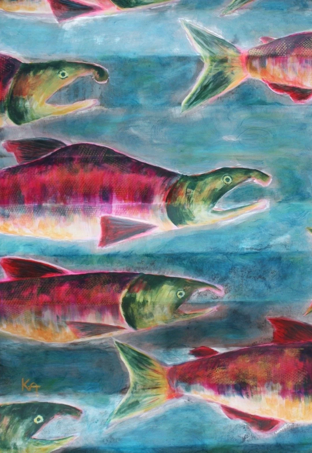 Salmon on Corrugated Metal