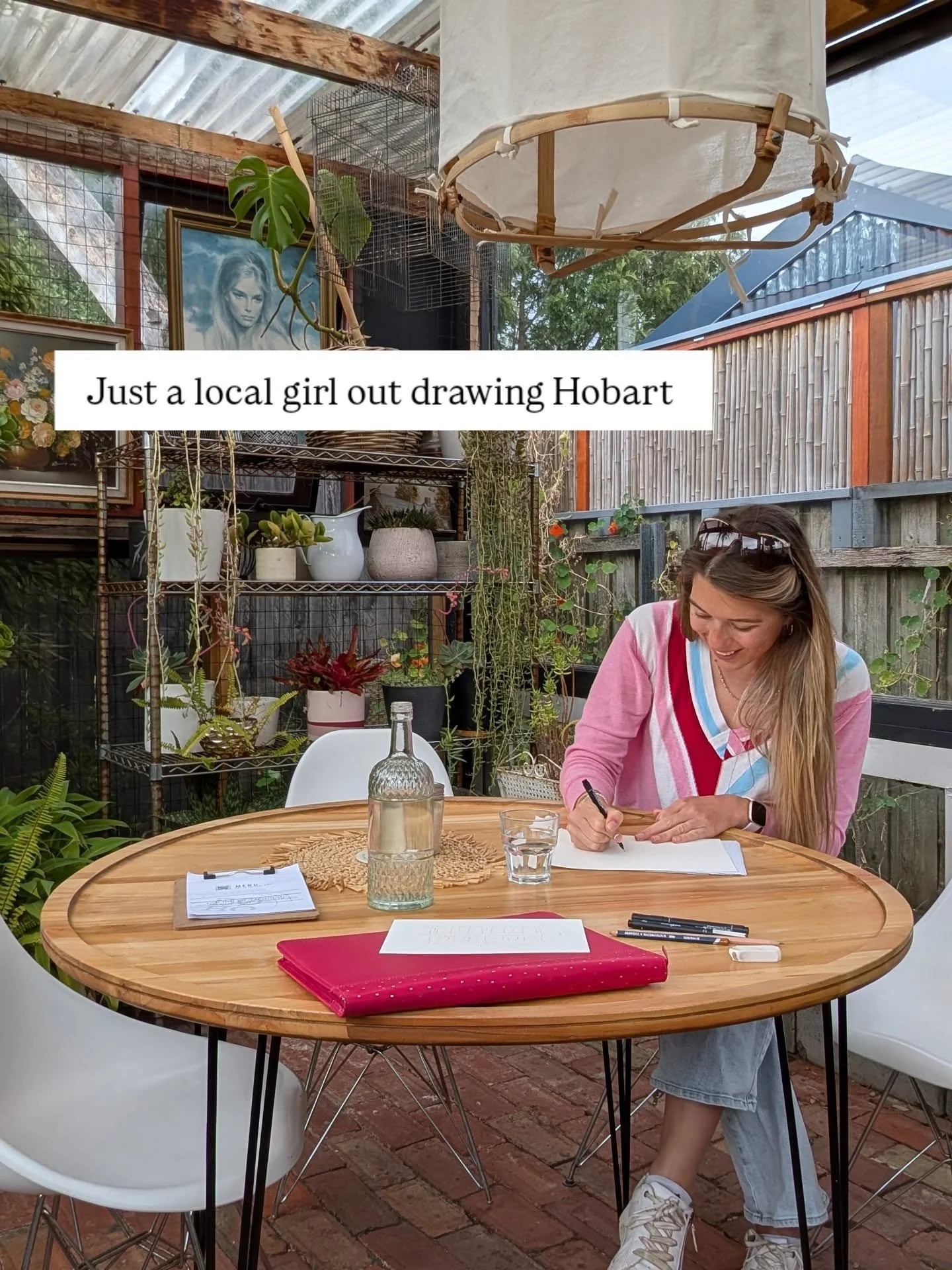 Out for a coffee, will draw @bohoatthebeach while I wait for my brekky order. 

No big agenda. Just showing up in Hobart's best food joints ✌️

#hobart #tasmaniancreatives #hobartartist #hobartlife #hellokingborough