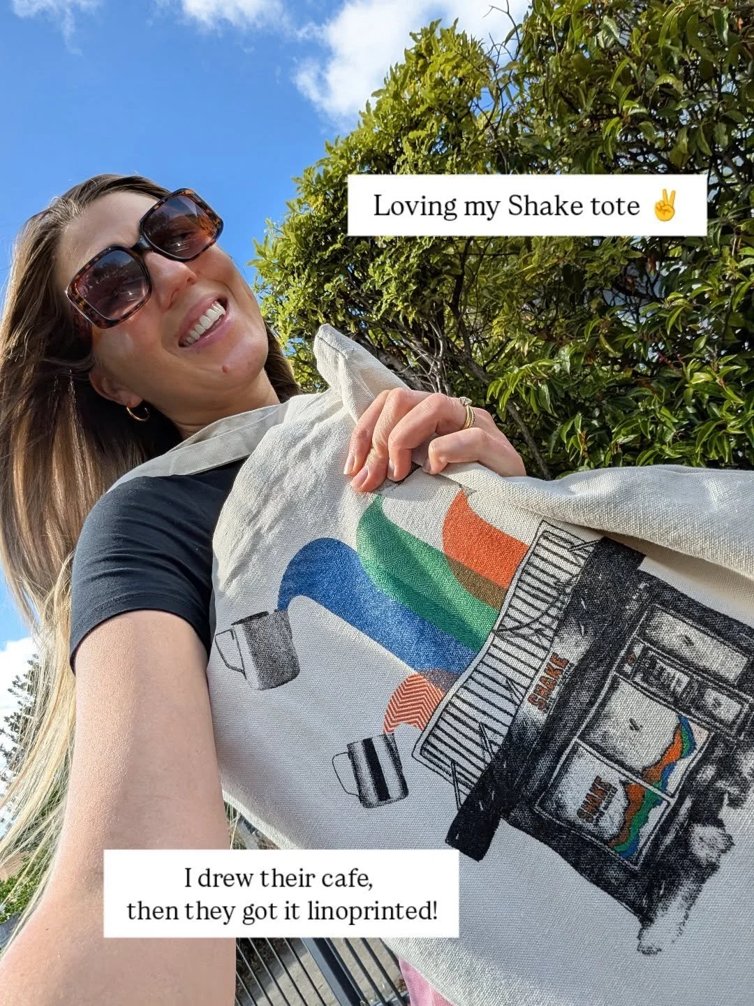 Loving seeing how the cafes are putting my shop portraits onto merch! 

I take my @shakecoffeeroasters tote everywhere, and today I brought it along to deliver 3 new portraits to Hobart businesses 🫶 

#hobartartist #hobartsmallbusiness #tasmanianarc