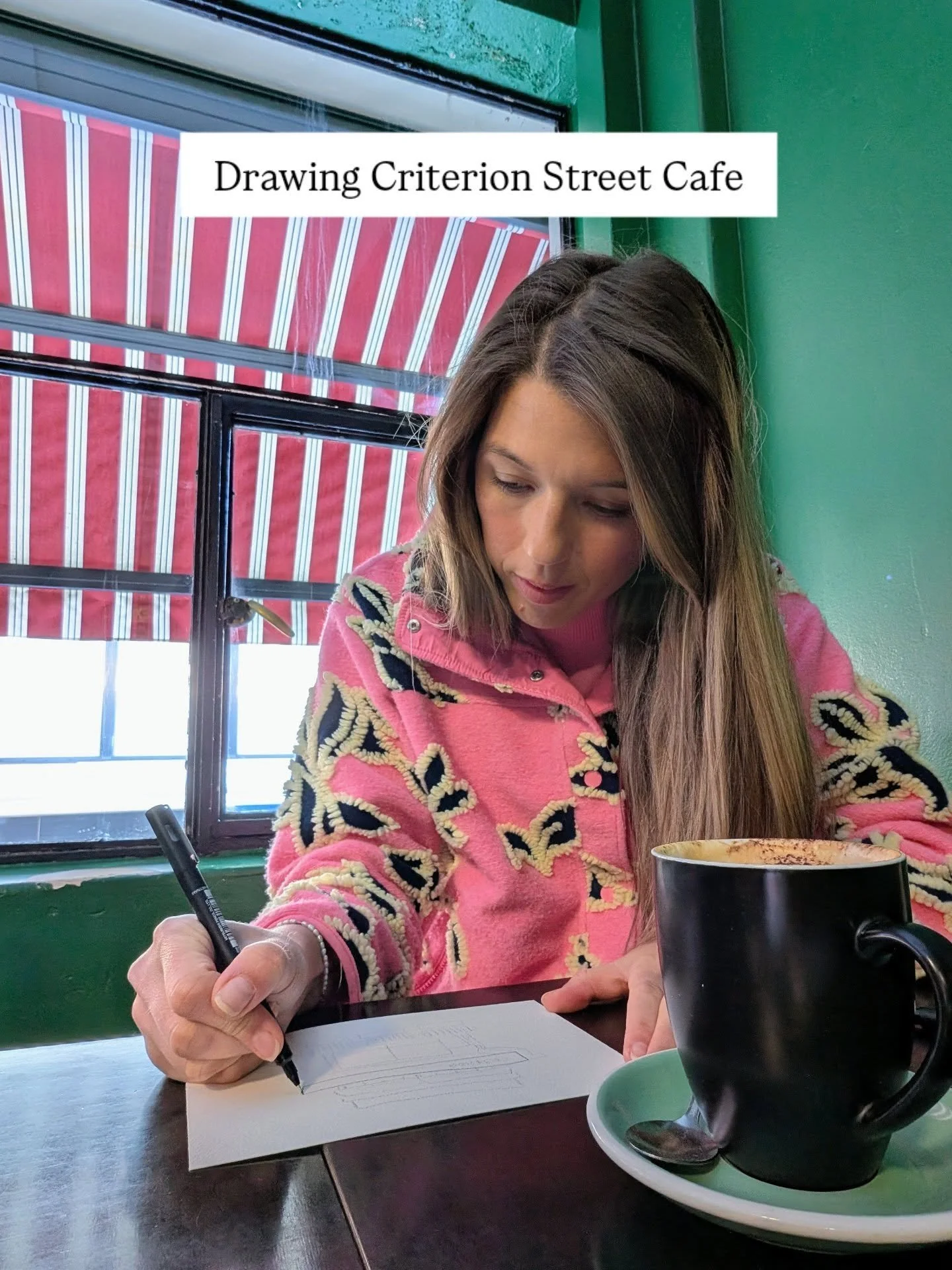 There are some caf&eacute;s that just feel like Hobart.

@criterion_street_cafe is one of them. I went in one morning to draw it. Ordered a coffee. Then a croissant. Then changed my mind to porridge before the waiter had a chance to take a breath.

S