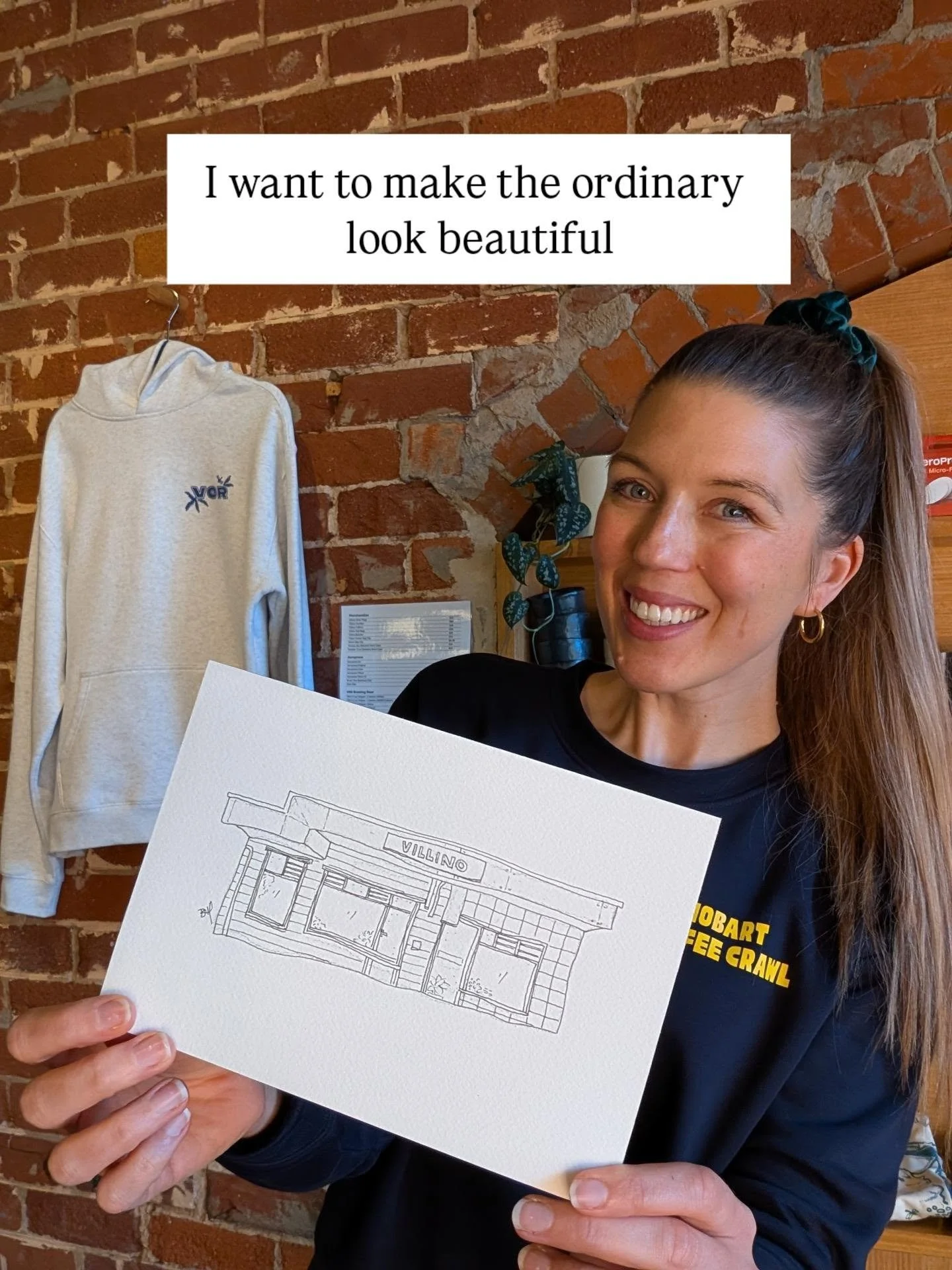 I've been thinking a lot lately about why I love drawing Hobart.

It isn't necessarily because every place I draw is the biggest, fanciest or most beautiful place in the city.

It's because there is beauty in the ordinary.

There are buildings, shopf