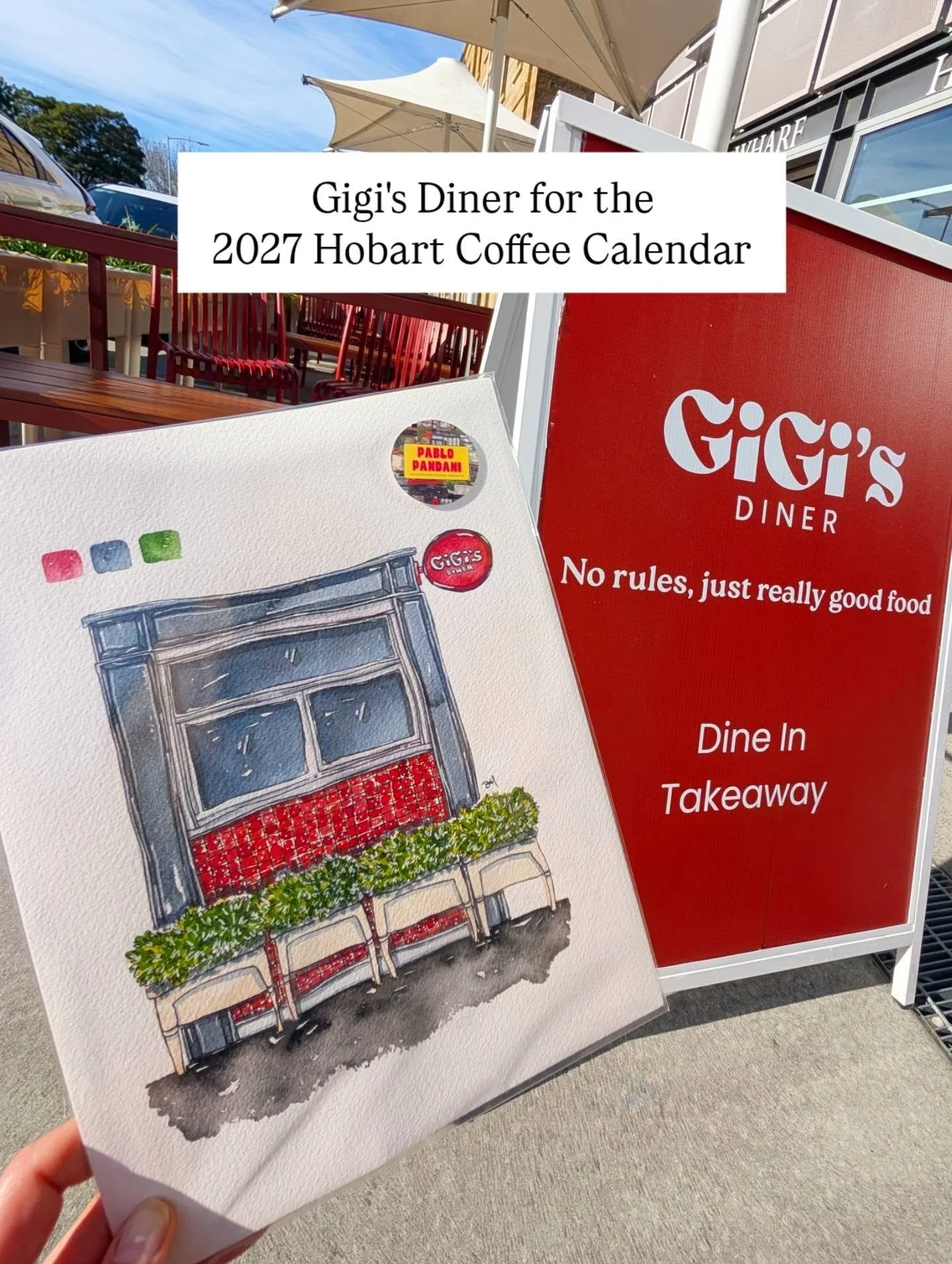 I originally drew Gigi's Diner back in May just because I thought it had a great vibe, so some of you might recognise this one!

But when I was putting together the 12 cafes for the 2027 Hobart Coffee Crawl, Gigi's was one I knew I wanted to bring ba