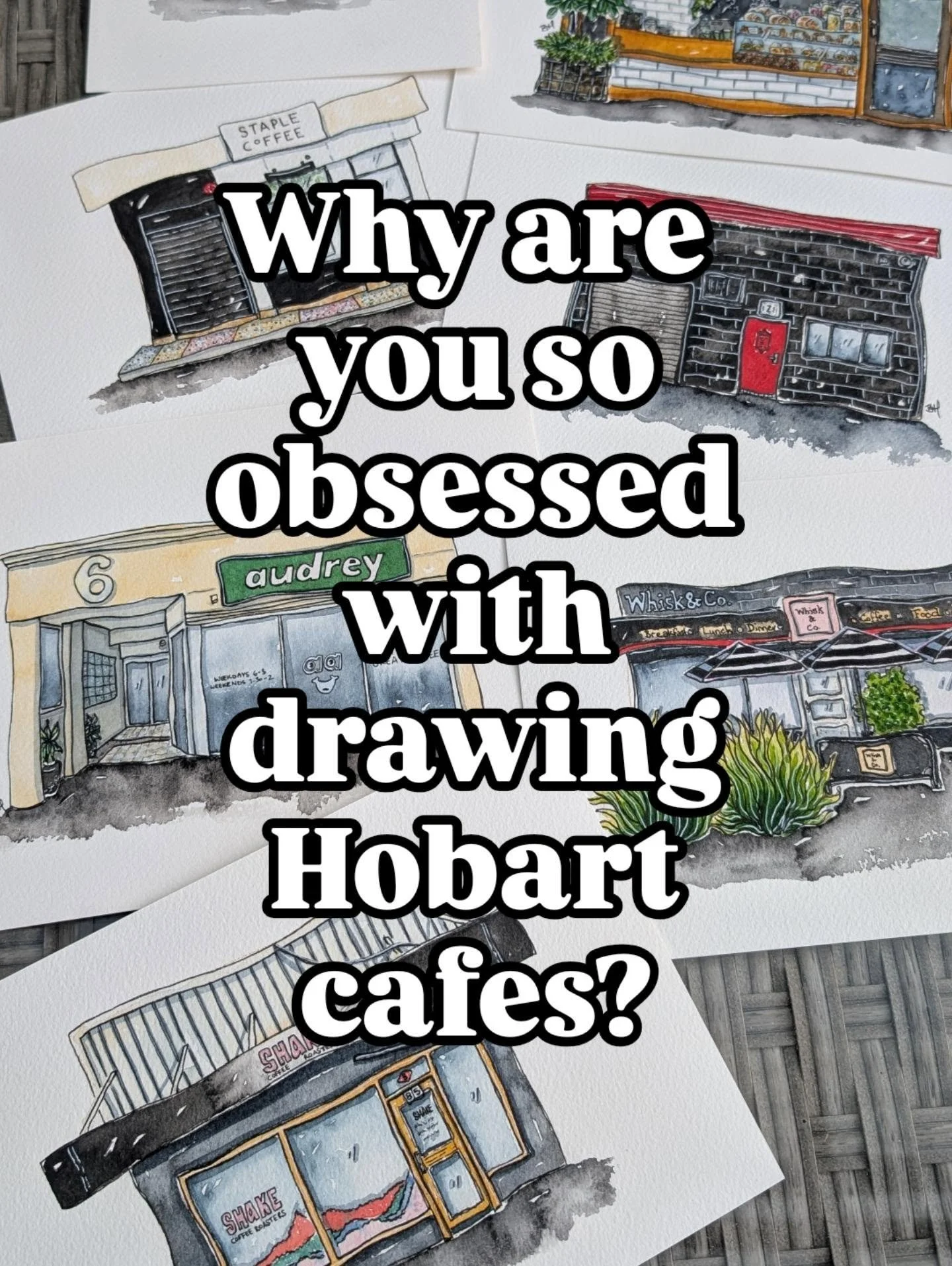 Why am I so obsessed with drawing Hobart cafes?

Because I think there's something special about the places we become part of without even realising it.

The cafe where you meet your friend every Friday. The barista who knows your order. The place yo