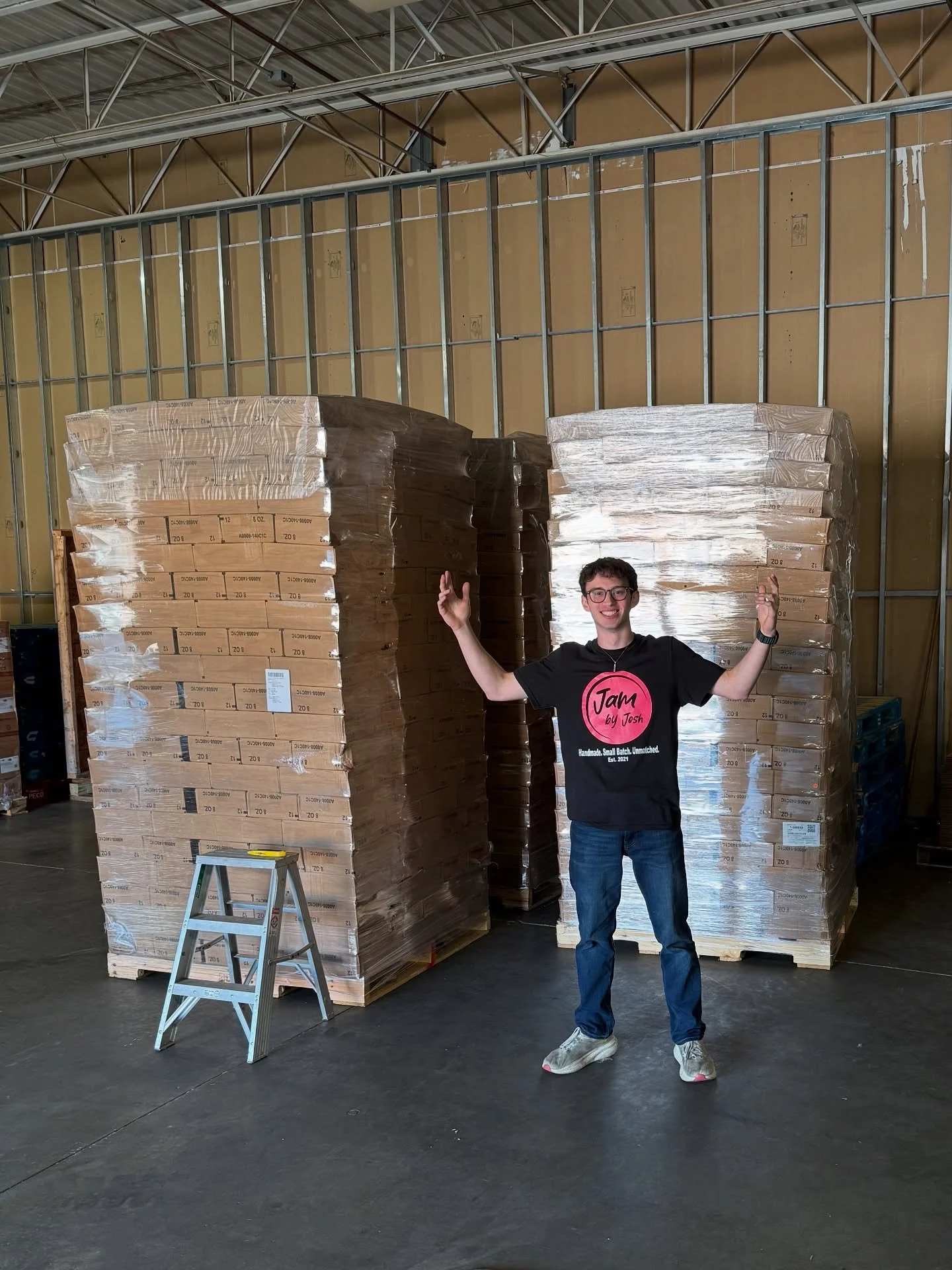 Just got a massive delivery of 20,000 glass jars and lids at the facility &mdash; that&rsquo;s right, 20,000 fresh containers ready to hold every last drop of Jam by Josh. This is a huge step for the business and means I&rsquo;m gearing up to meet wa