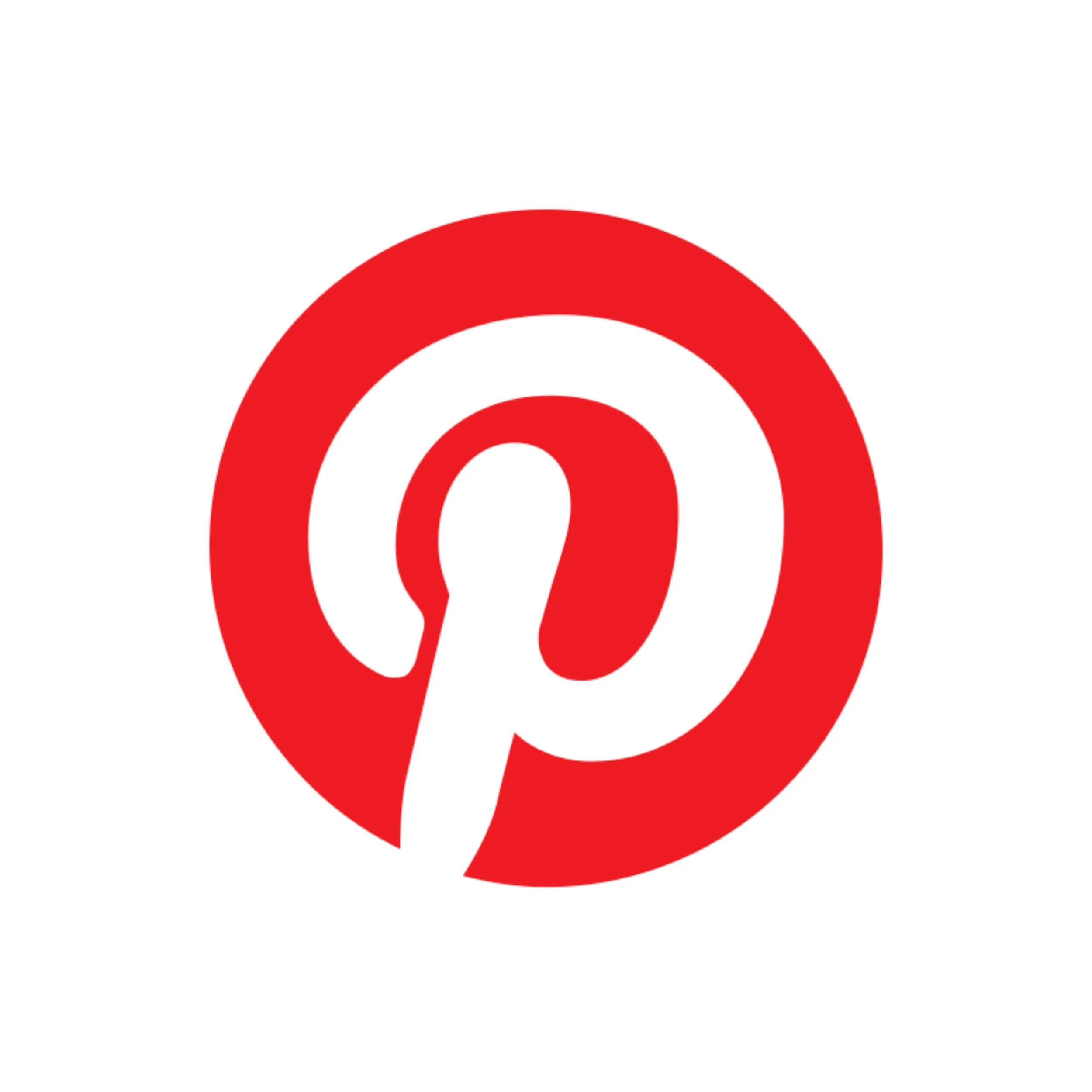Red Pinterest logo featuring a stylized letter "P" inside a circle on a white background.