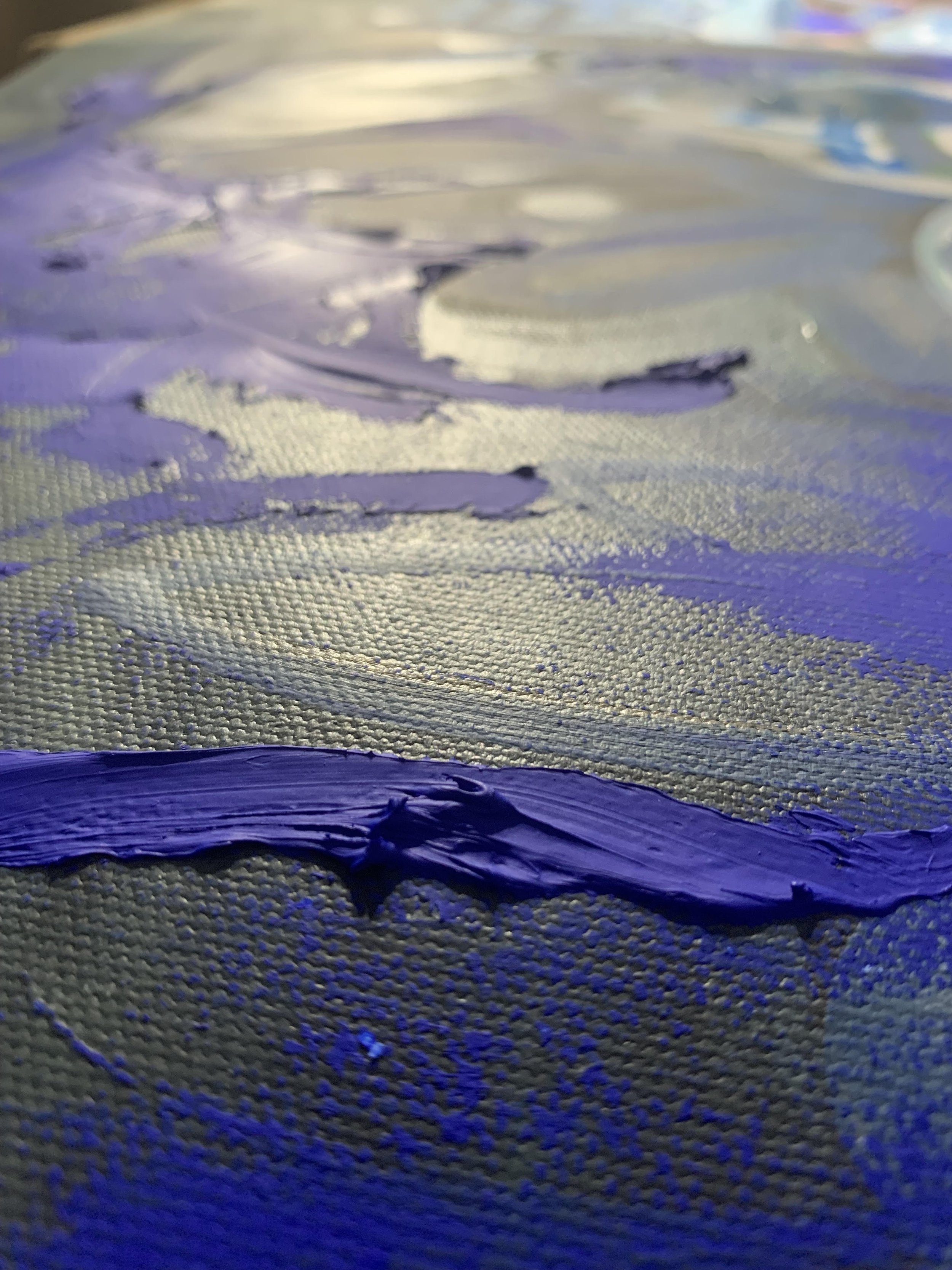 Texture of the Colbolt blue.
Nautical Ship 90'w X 24"h acrylic on Canvas 2025