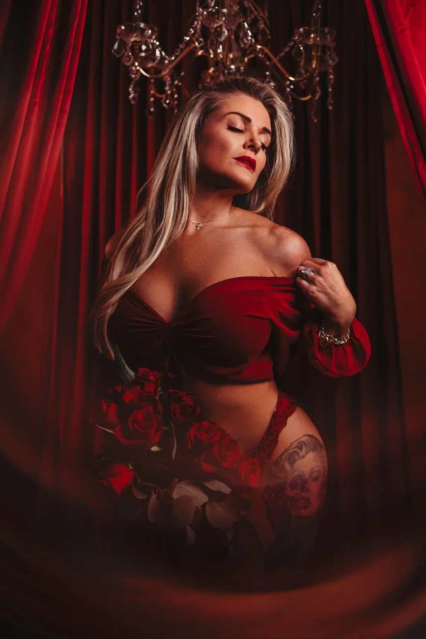 Valentine boudoir photography serving women traveling from Park City Utah to Salt Lake studio.