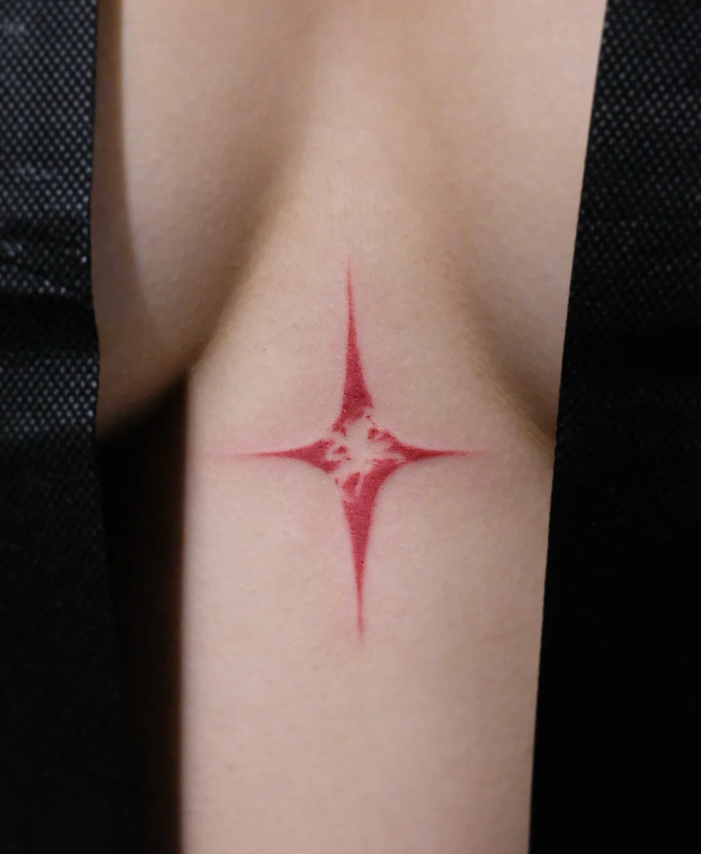 nasturtium cyanotype in red ink for lilirose&rsquo;s first tattoo ✨
made @bituinstudio 
thank you so much for trusting me with this one!

now booking january in san francisco
**cyanotype tattoos (my design or yours) are available in black/gray, blue,