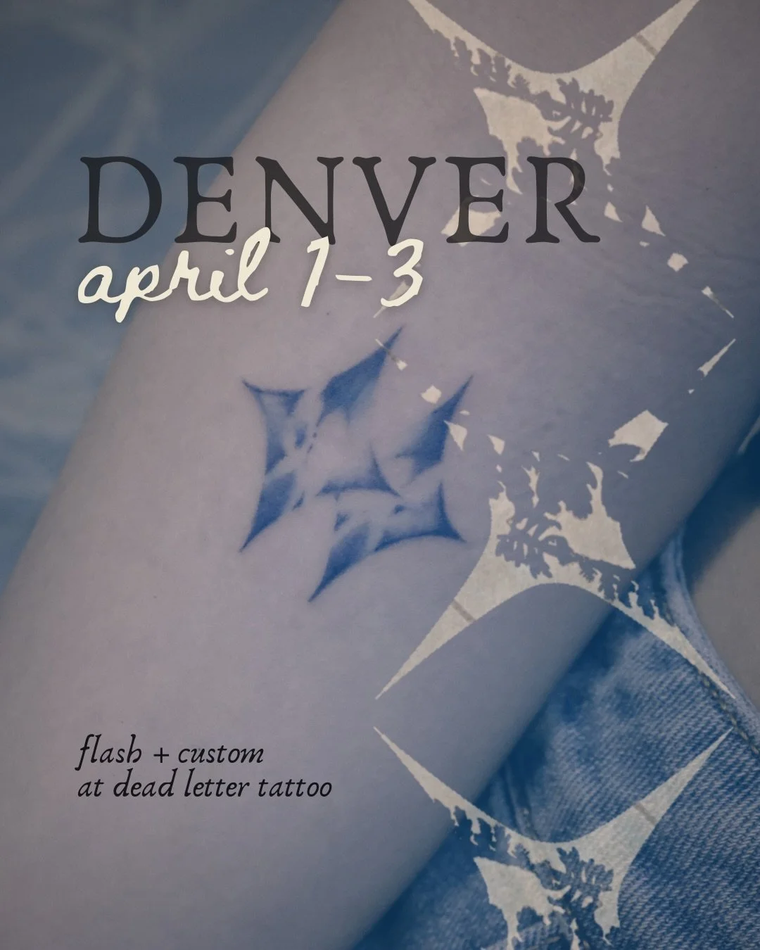 DENVER see you in April! I&rsquo;ll be guesting @deadlettertattoo 4/1-4/3 🫶

I would love to work with you on a cyanotype or nature inspired tattoo! flash and custom, black and color, small and large. excited for my first guest spot in the city wher