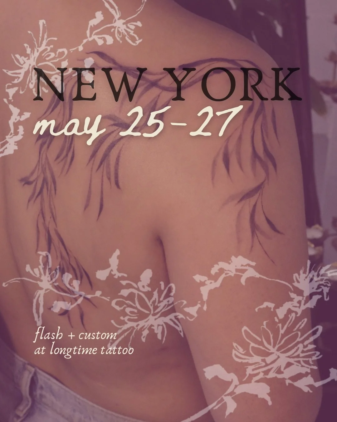 Brooklyn see you in May! I&rsquo;ll be guesting @longtimetattoo 5/25-5/27 🫶

I would love to work with you on an ink painting, cyanotype, or nature inspired tattoo! flash and custom, black and color, small and large. check my bio for flash and booki