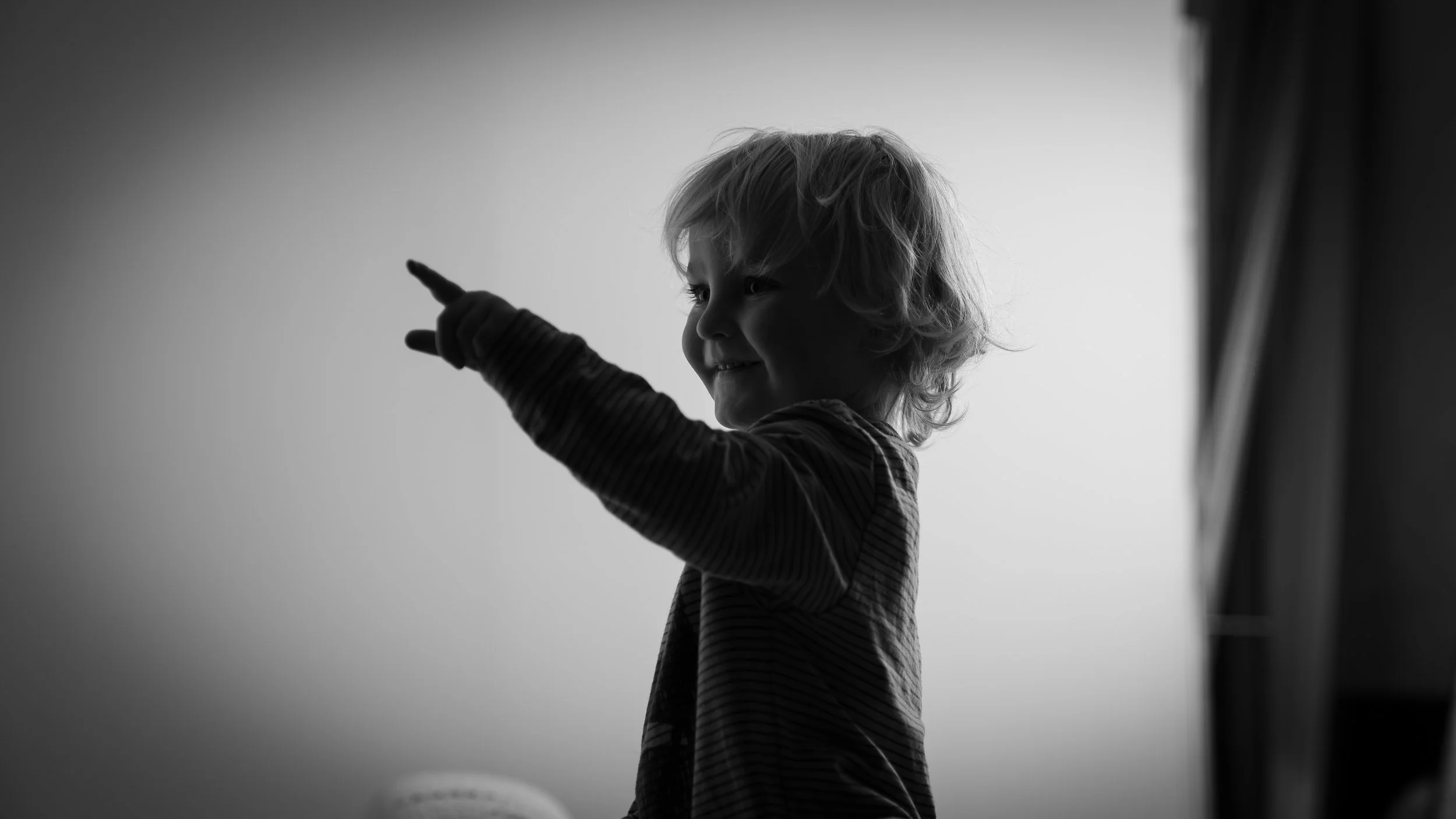 Healthy toddler pointing