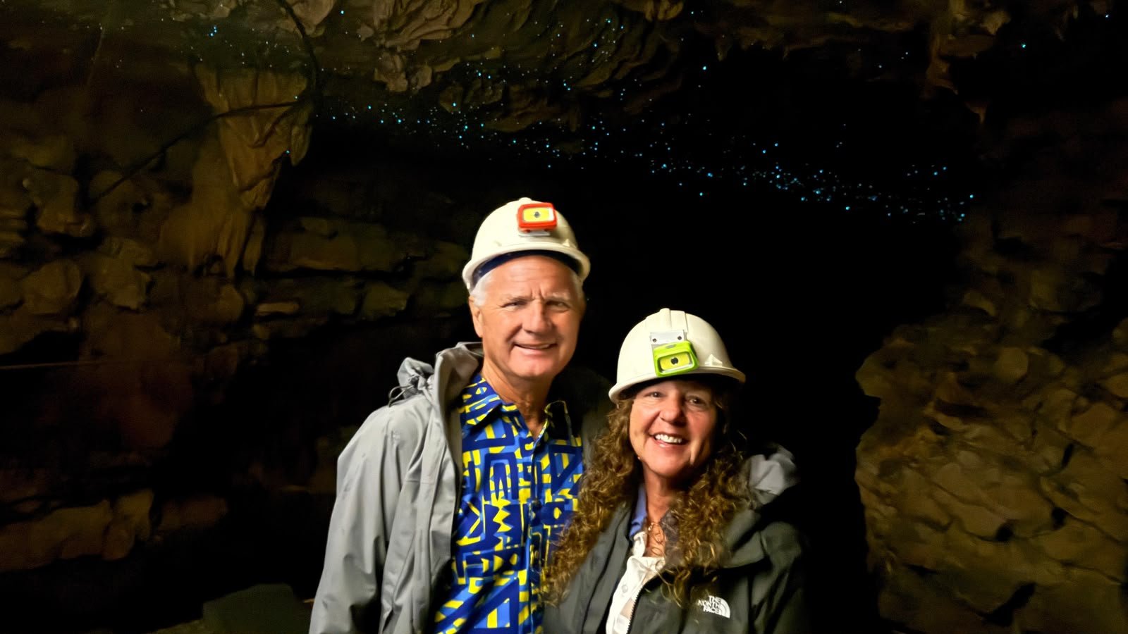 Guests at Waitomo Caves with Great North Tours