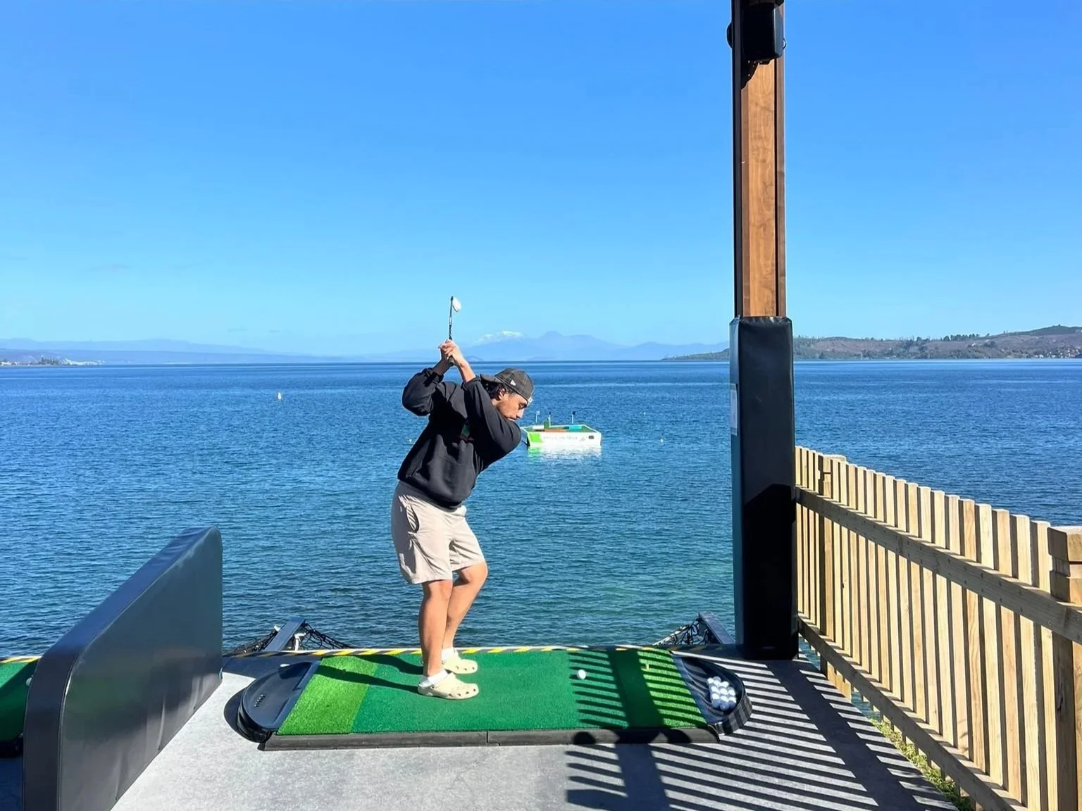 trying for a hole in one at Lake Taupo for $10,000 cash