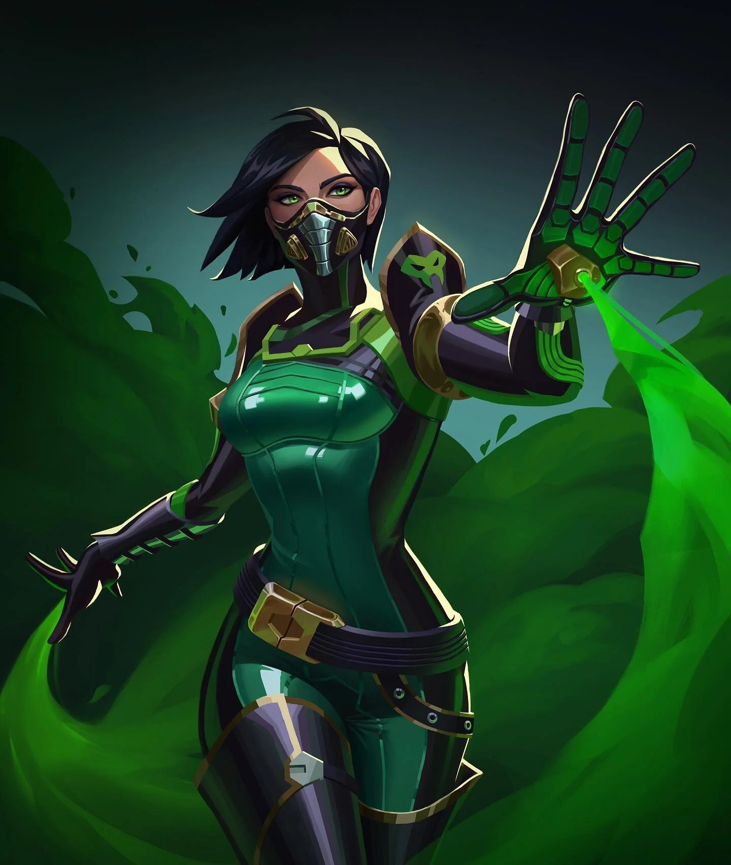 Not me taking 3 years to finish this one piece 😭 Glad I&rsquo;m finally done with my Viper illustration!! 

Every slide is basically a year break in between 👉🏻👈🏻
#valorantfanart #valorant