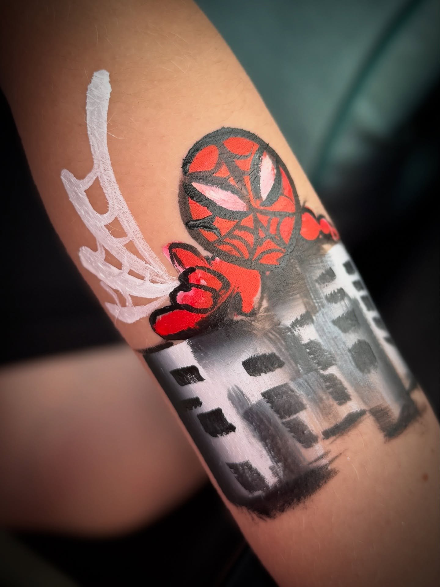 Spider-Man but on the arm always throws my brain for a loop. #spidermanfacepaint