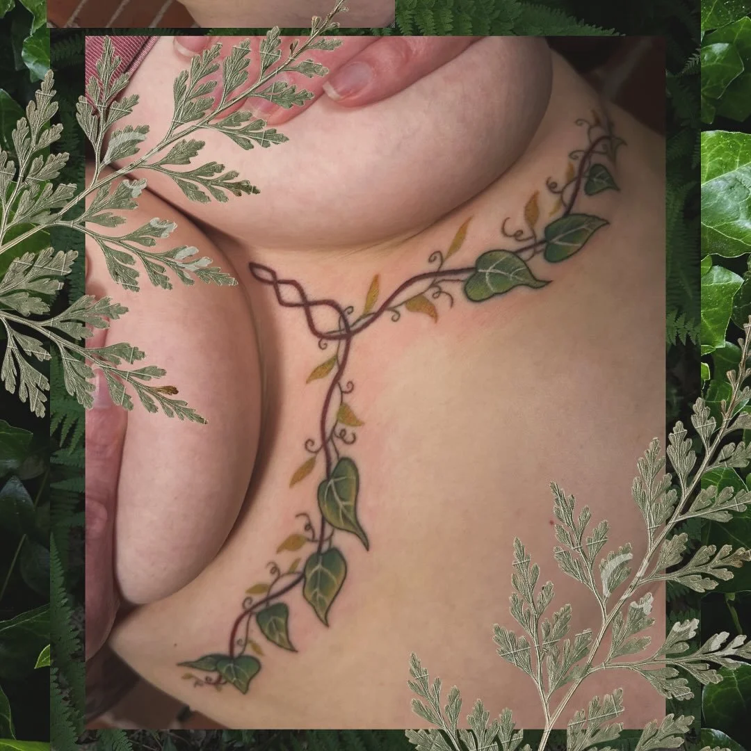 Fae sternum piece 🌿🙂&zwj;↕️💟 healed with a few fresh  touchups! Gives subtle LOTR vibes 
.
.
.
#fantasy #fantasytattoo #lotr #tattoo #westerlyri #rhodeislandartist