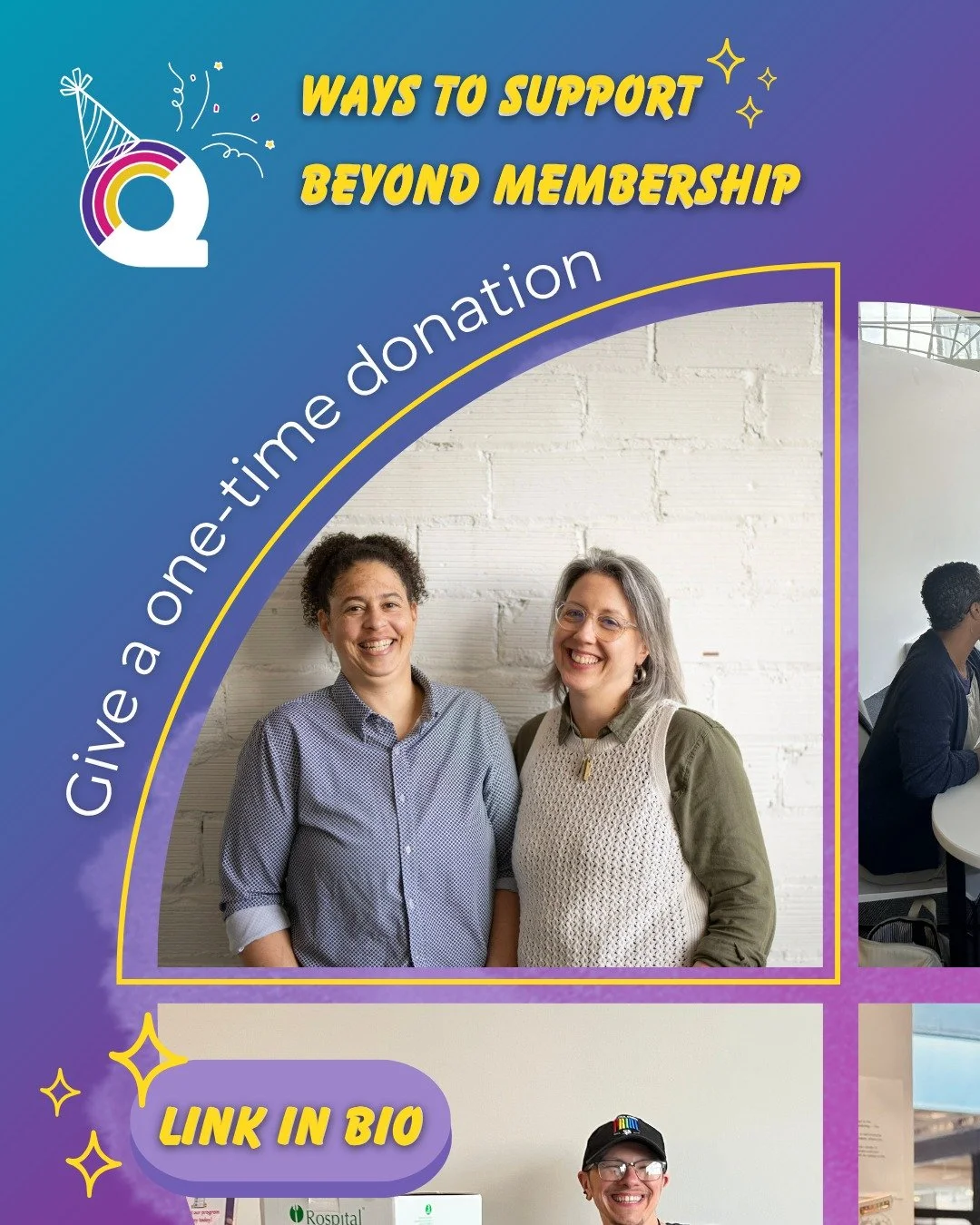 We want to thank each and every one of you for being a part of our wonderful community. ✨

Would you like to contribute to Queermunity but don&rsquo;t want to commit to monthly membership? 

Here&rsquo;s some other ways you can support us:

Give a on