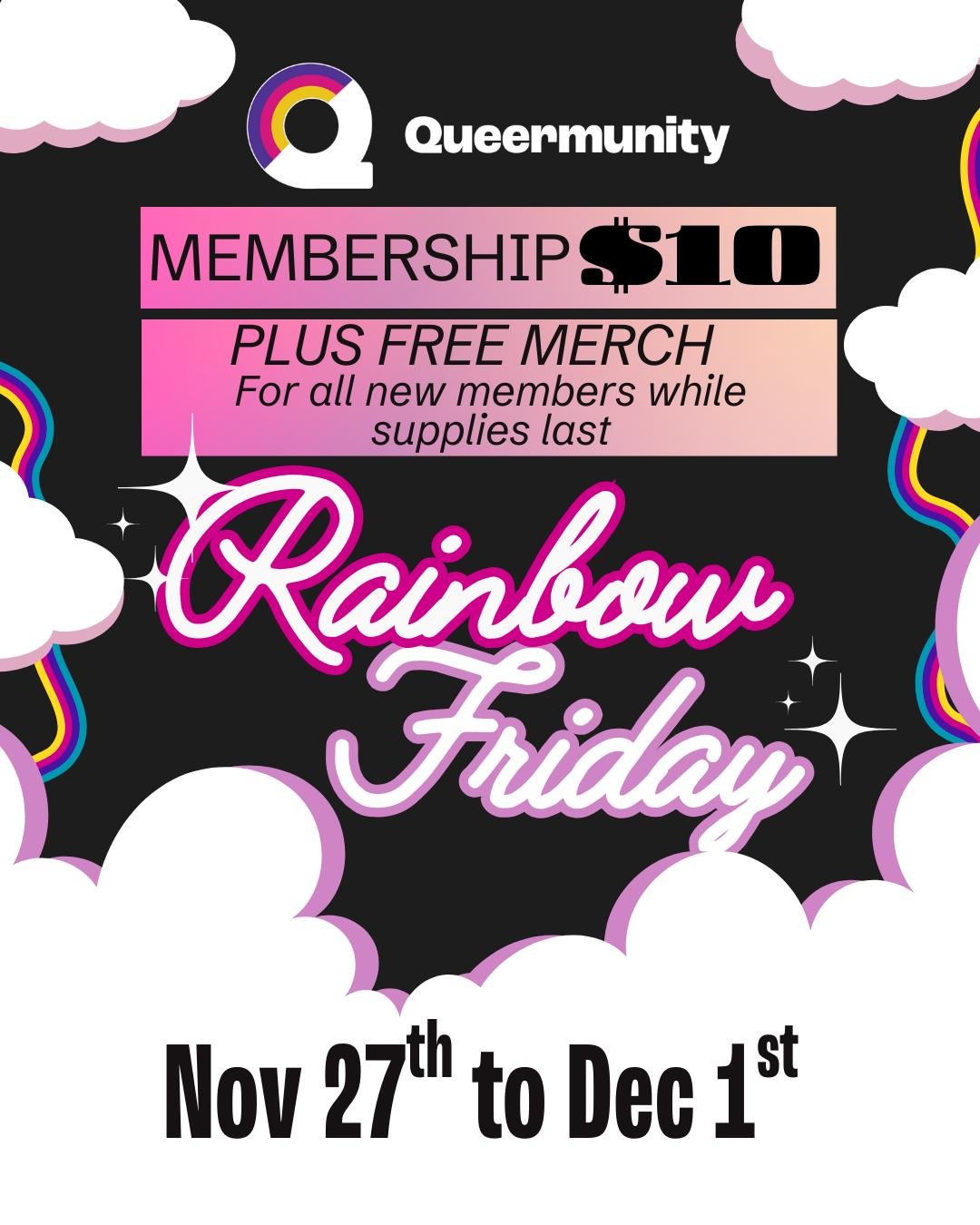 Psst&hellip;we&rsquo;ve planned something special for Rainbow Friday 2025! 🌈

🗓️ Nov 27th - Dec 1st

We&rsquo;re offering a special membership tier at only $10 starting this Thursday, Nov 27th. PLUS all new members get their choice of a free T-shir