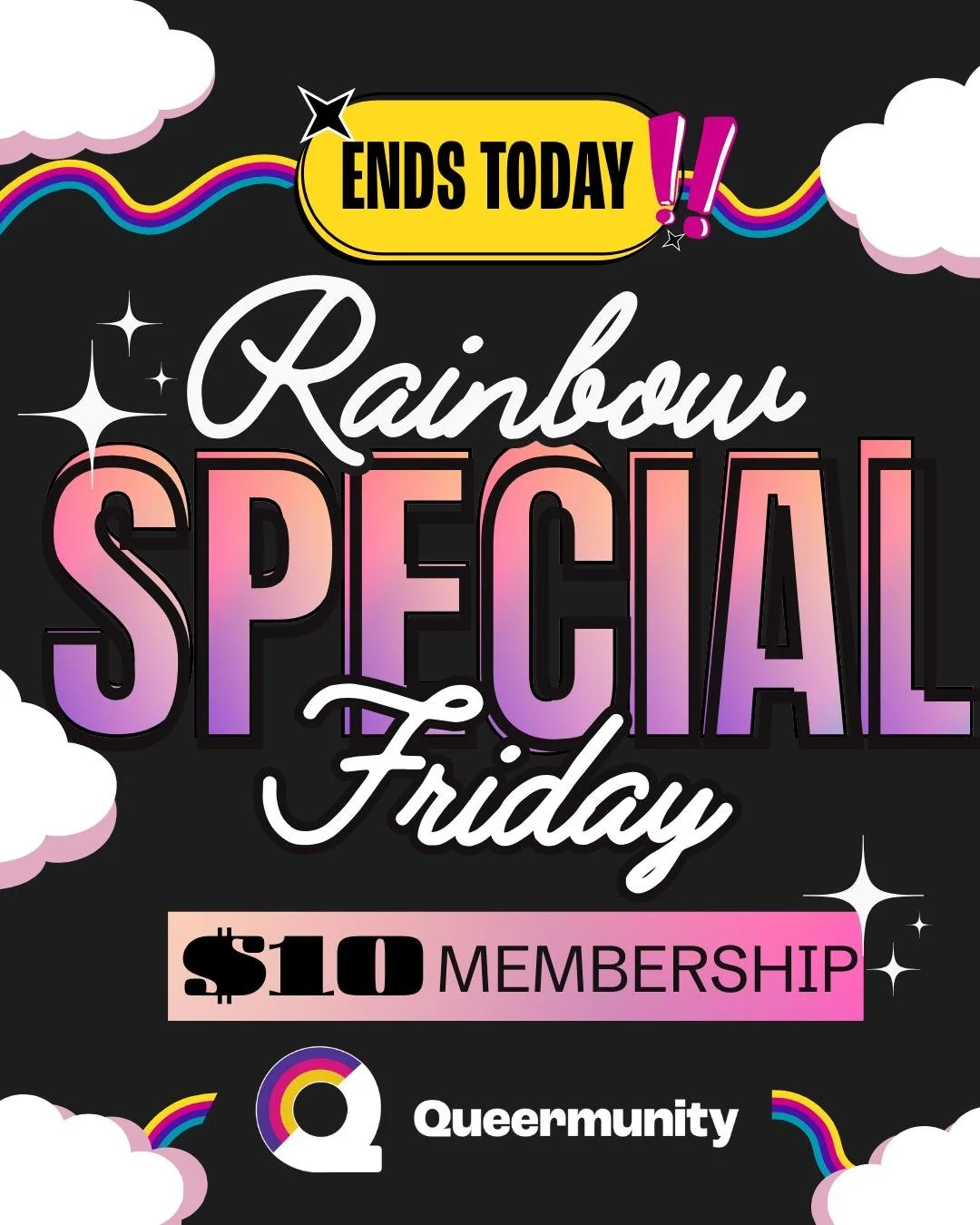 🌈 LAST CALL! Rainbow Friday Membership Deal Ends Tonight! 🌈

This is your final chance to lock in our biggest membership savings of the year and join a community built on joy, connection, and belonging.

✨ Why become a Queermunity Member?

Exclusiv