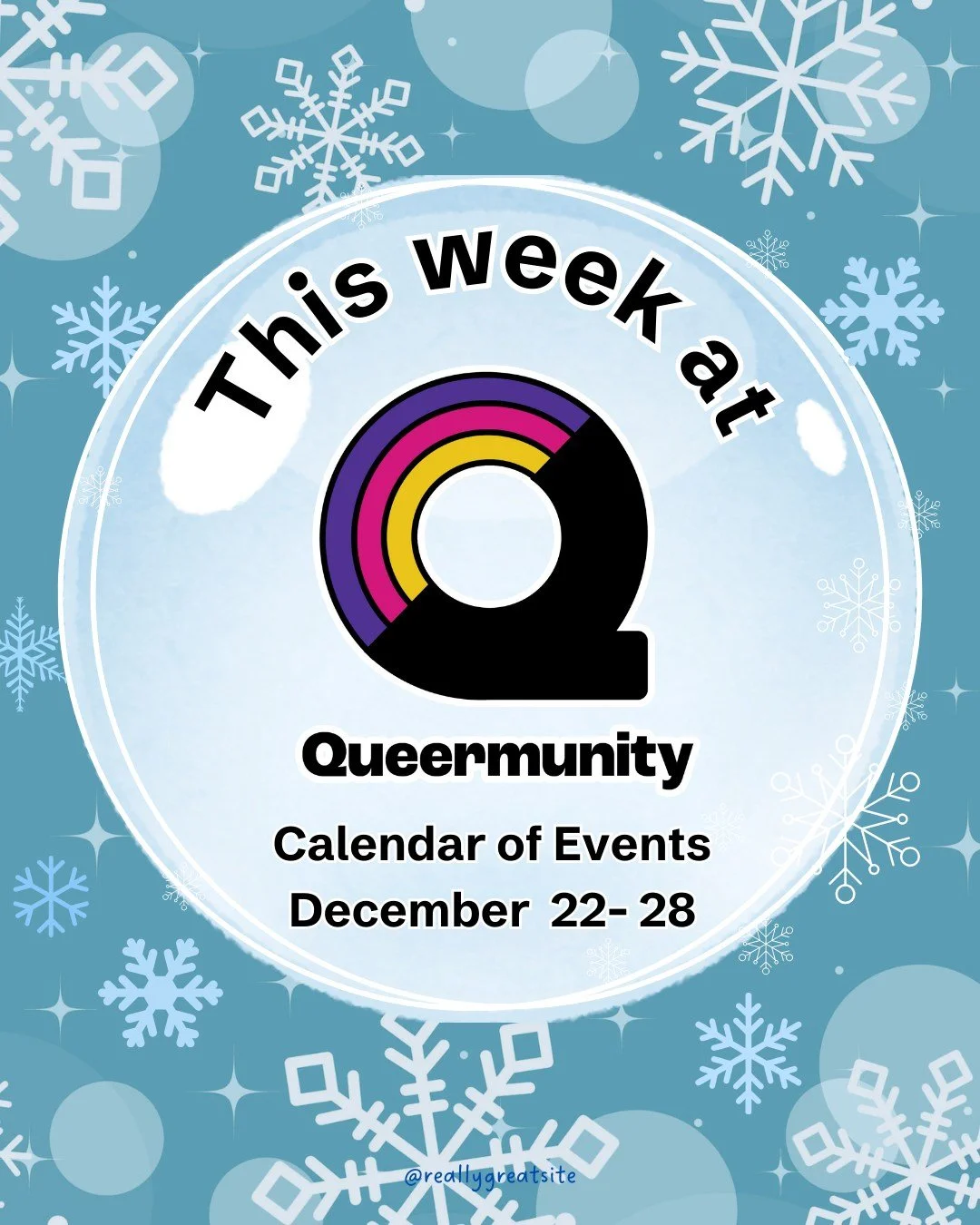 ☃️ What's happening this week at Queermunity: 

❤️ Knit Happens 
Monday, December 22, 4:00 &ndash; 8:00 pm

🧡 Trans Health Insurance Enrollment Assistance
Tuesday, December 23, 1:00 &ndash; 5:00 pm

💛 GayAA
Tuesday, December 23, 6:00 &ndash; 8:00 p