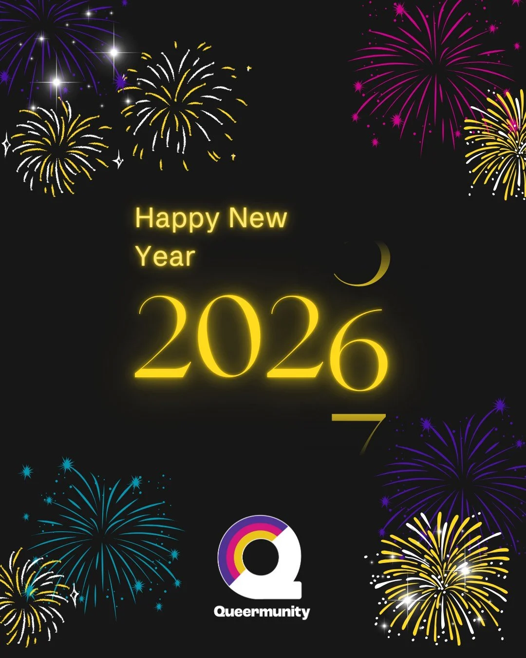 Happy New Year! 🥳🎊

Welcome to 2026.

Our New Year&rsquo;s Resolution? To continue to provide a space for community, care, and connection.

Starting January 3rd, come to Queermunity and add your new year&rsquo;s resolutions and wishes for 2026 to o