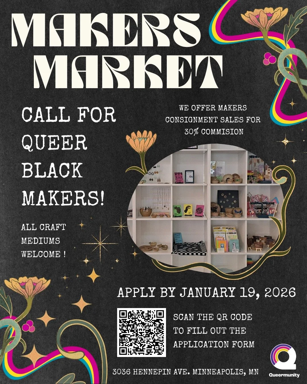 ✨ CALL FOR QUEER BLACK ARTISTS &amp; MAKERS ✨

In honor of Black History Month, our Makers Market is proudly centering and celebrating Black creativity. We&rsquo;re inviting Queer Black artists and makers to apply to be featured in our market for the