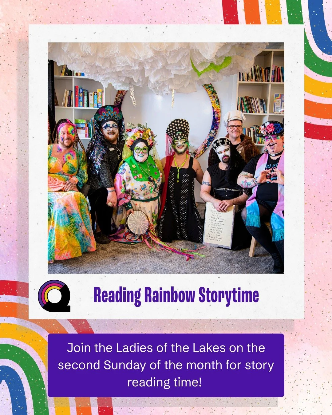 This Sunday, February 8th, join us for two events great for families!

💖 Rainbow Reading Story Time w/@lolmnsisters

1 PM - 2:30 PM

Join us for our monthly story hour with the Ladies of the Lakes! Come on an adventure, reading and learning together