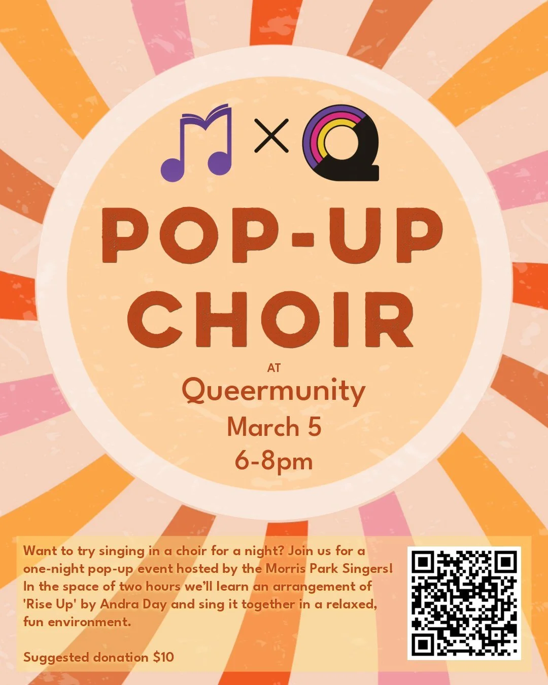 Pop-up Choirs with @morrisparksingers are BACK!

Not everyone can commit to joining a choir for a full season, but that doesn't mean you can't enjoy singing in harmony with your community!

Open to all ages! Everyone is welcome to come join in.

Ther