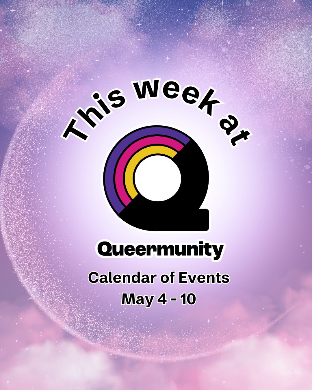 🌙 What's happening this week at Queermunity: 

❤️ Let's Do Coffee (ages 60+)
Thursday, May 7, 9:30 &ndash; 11:00 am
Monthly on the 1st &amp; 3rd Thursday

🧡 Brocialize: Trans Masc Meet Up
Thursday, May 7, 6:00 &ndash; 8:00 pm
Monthly on the 1st &am