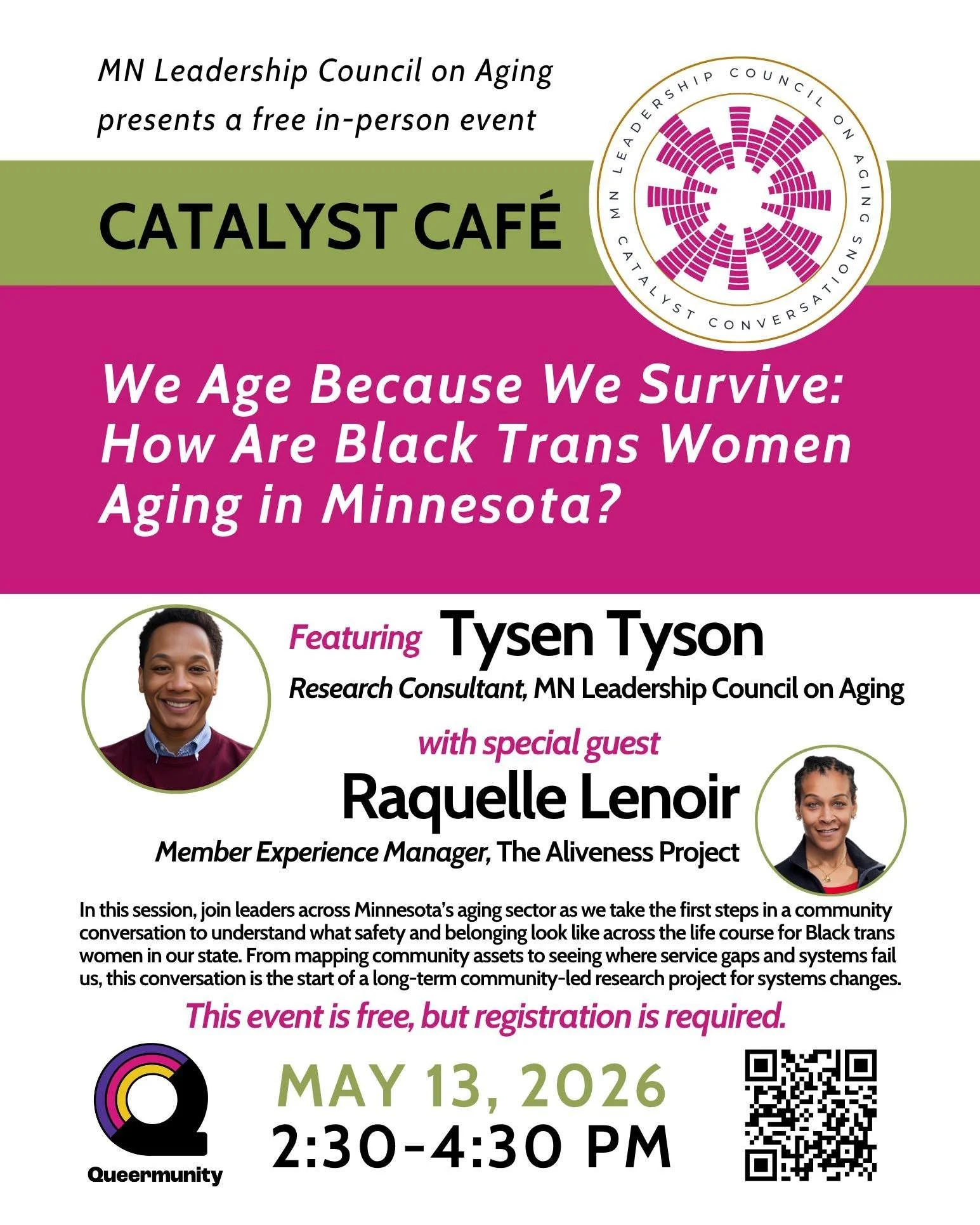 In this in-person session, leaders across our aging sector will take the first steps in an important community conversation. 

Join us as we embark on a journey to understand what safety and belonging look like across the life course for Black trans 