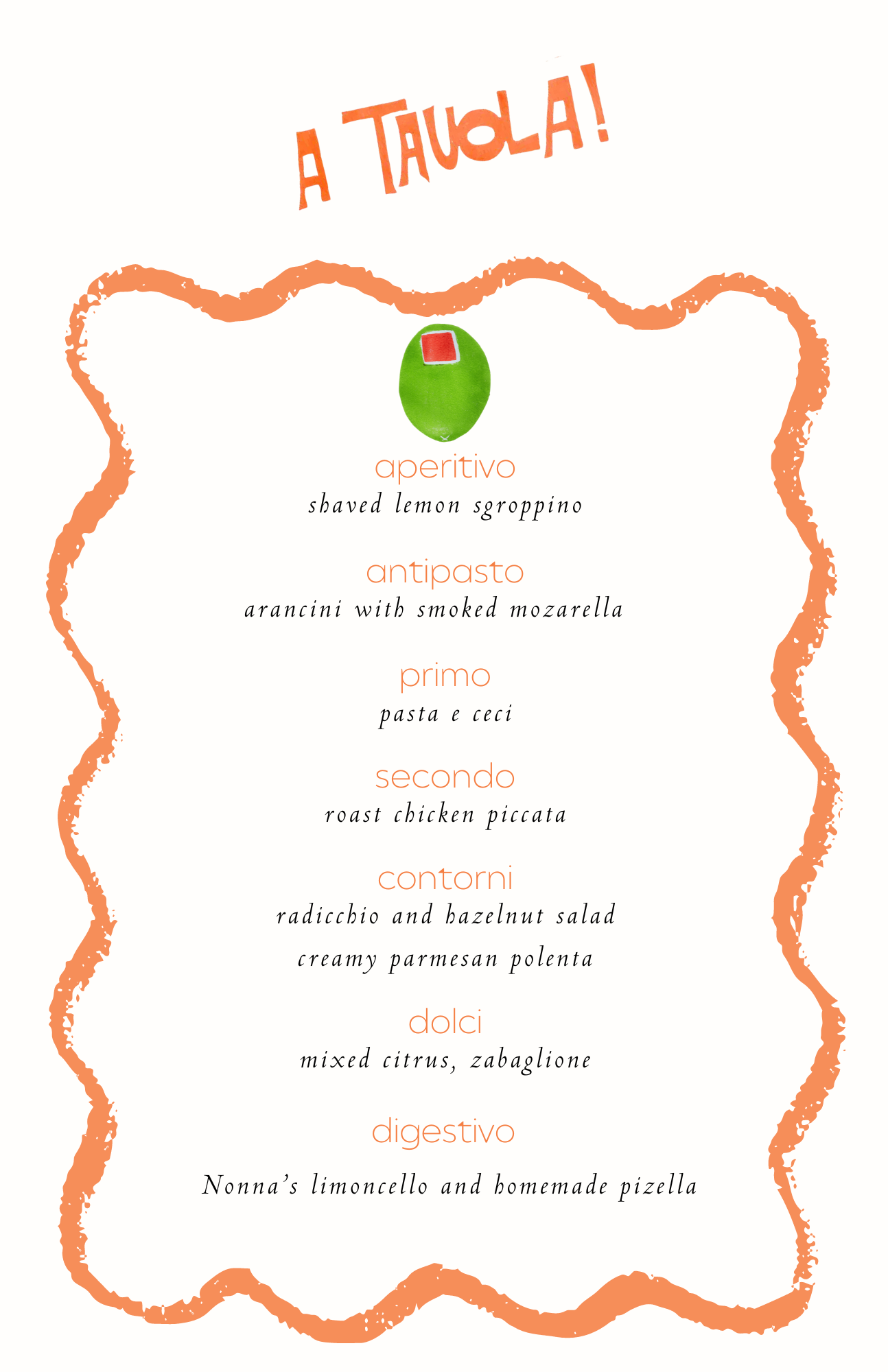 Two Course Italian Menu Names Our Menus | Seasonal & Custom Italian Dining Experiences — A Tavola!